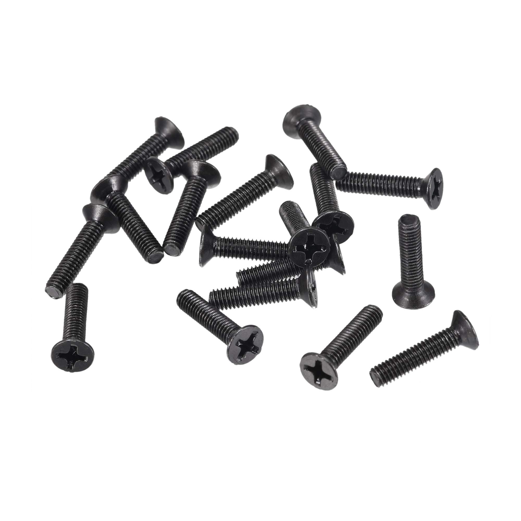 uxcell M3.5 x 16mm Phillips Screw Fastener Black for Laptop PC TV Fan Switch 50pcs