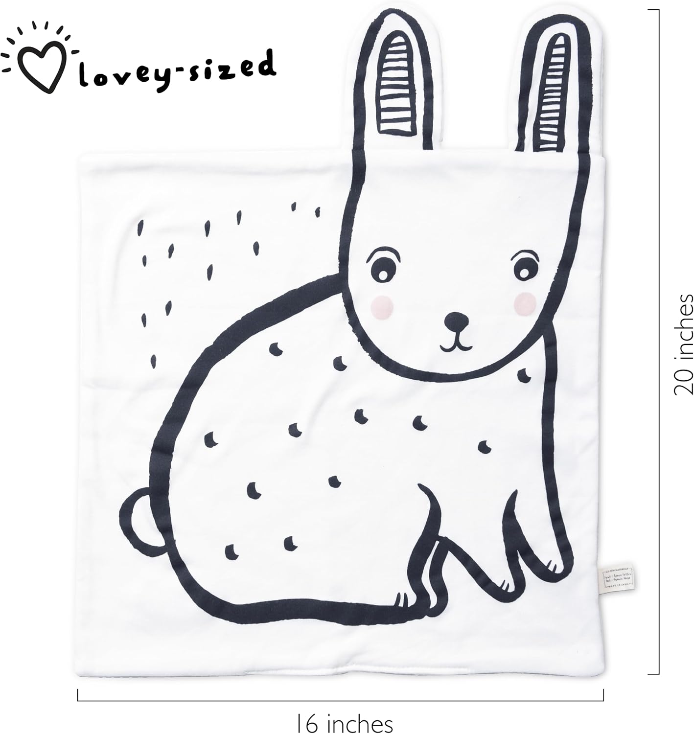Wee Gallery Organic Snuggle Blanket (Bunny) - for Babies, Cotton Jersey and Sherpa, Soft Soothing Plush Blankie, Lovey, Baby Gift for Newborn Boys and Girls