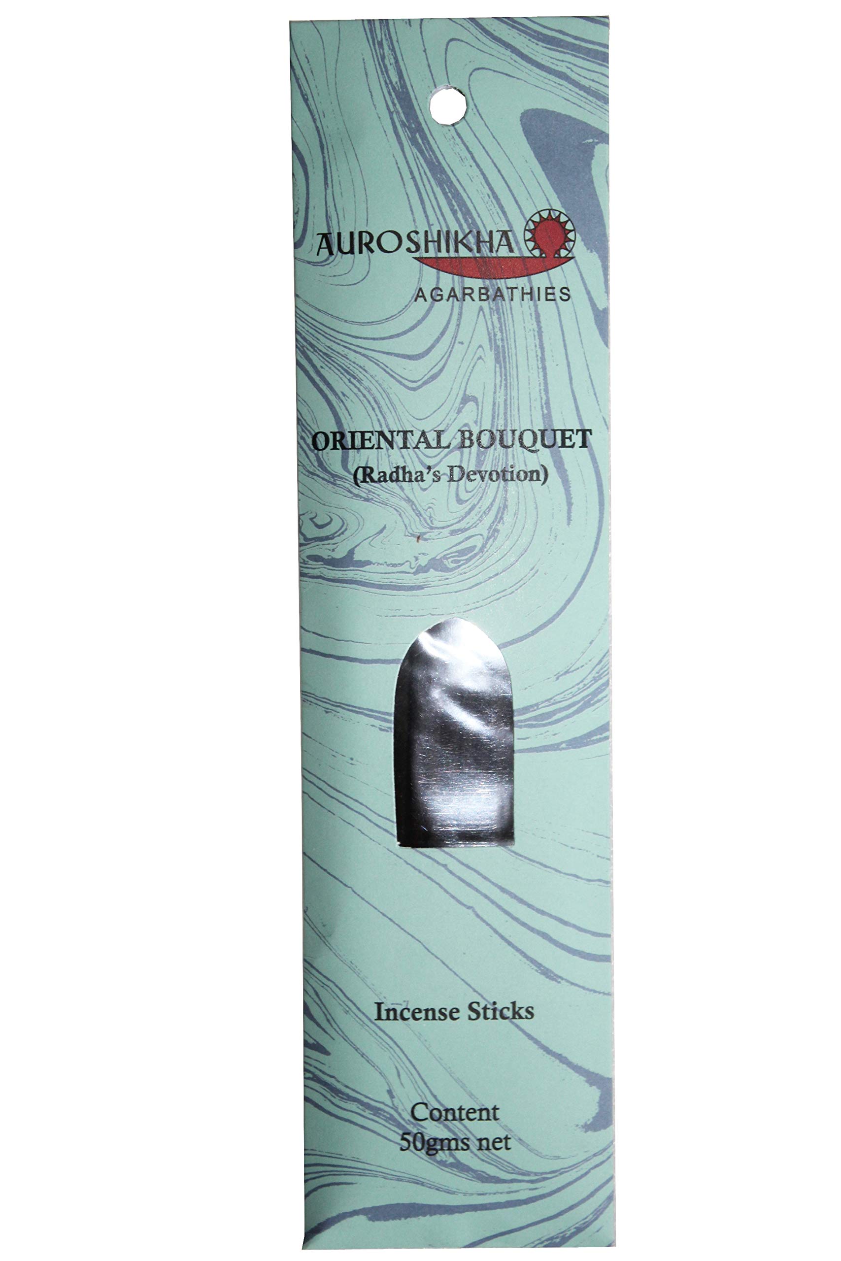 Auroshikha Agarbathies Natural Organic Joss Sticks Home Fragrance Incense Sticks, 50 Grams Each (O.BOUQUET (RADHA DEVOTION))