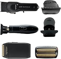 Vista 5 de Supreme Trimmer Paquete de barbero 3 en 1 Cortadora Pro Lite, recortador en forma de T y afeitadora de láminas Crunch Kit de cortadora de barba