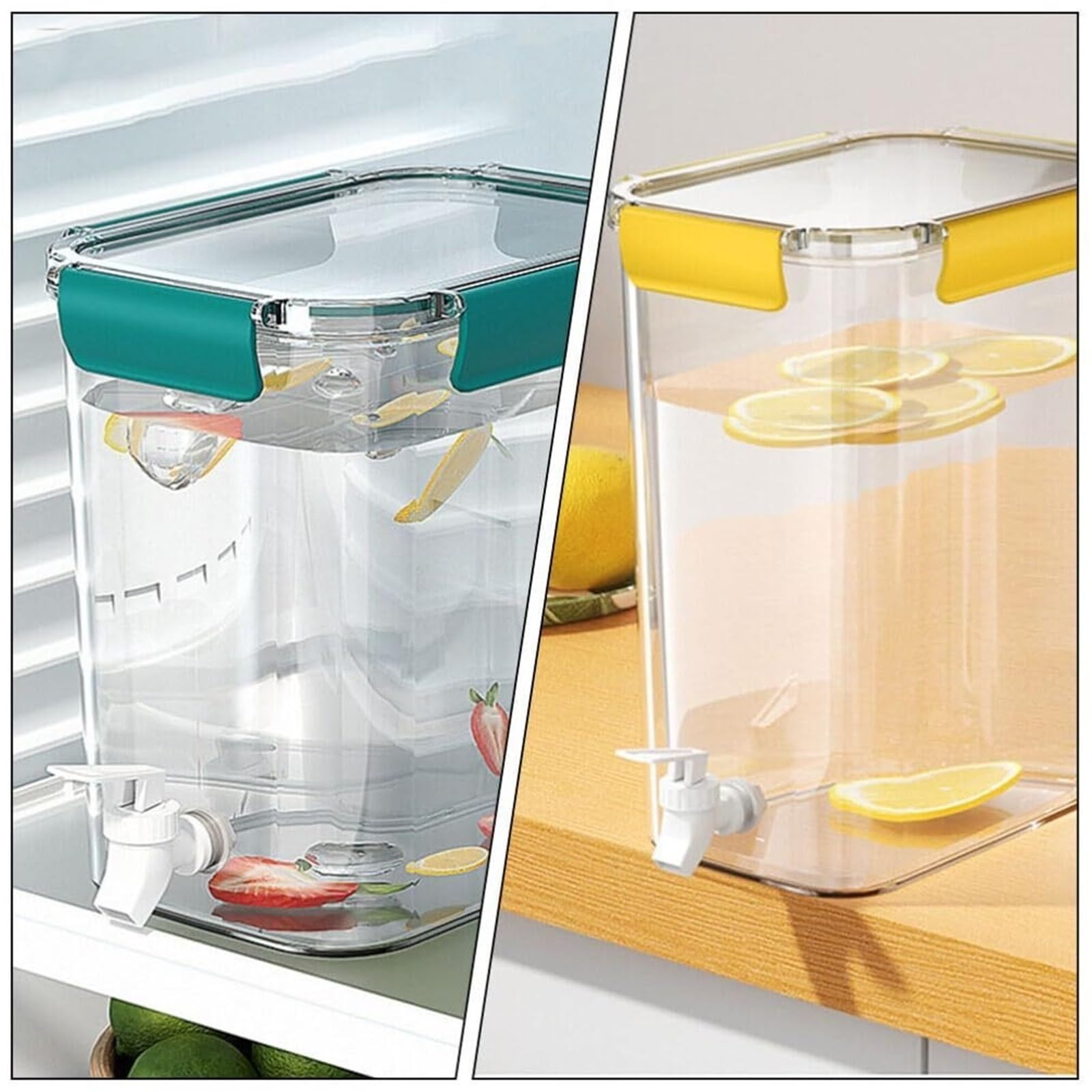 Dispenser Bevande per Festa Distributore di Bevande da 2 Pezzi con Rubinetto, Distributore di Bevande for Frigorifero, in Plastica Spillatore Birra da Tavolo