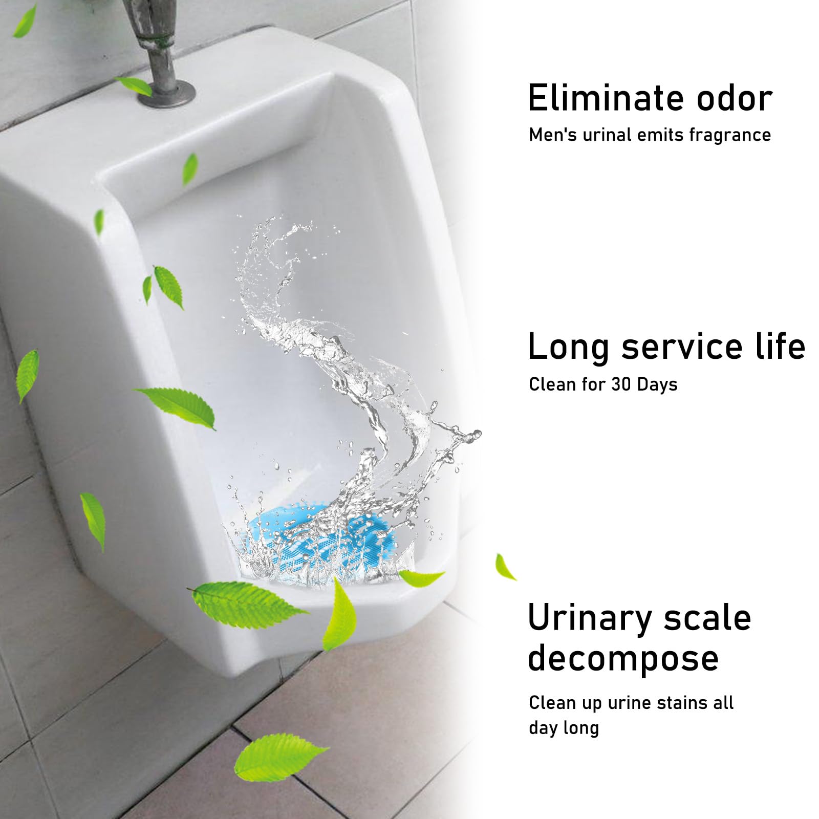 Protector para urinario con aroma, piedras de aire fresco, protección contra salpicaduras, universal