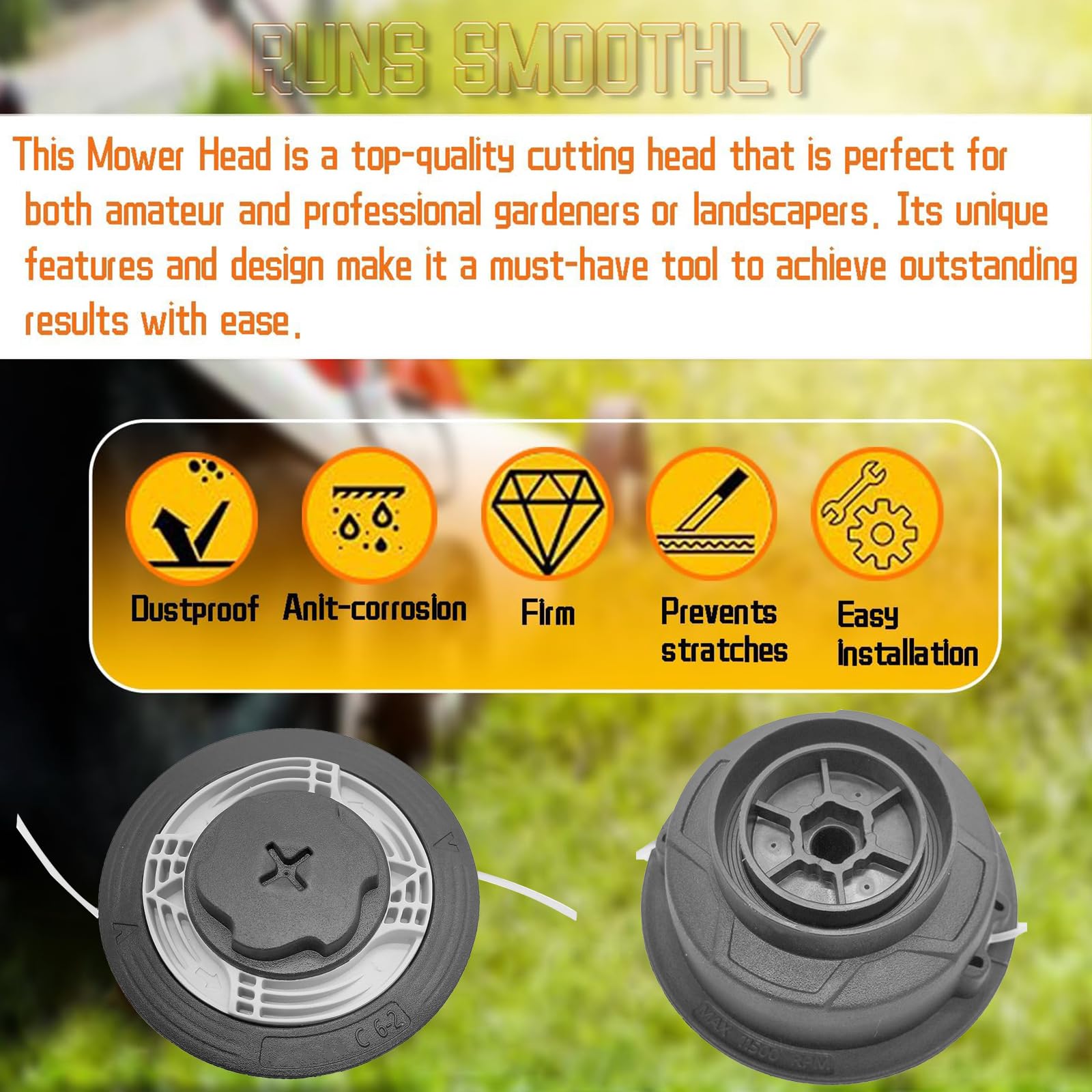 Cabezal desbrozador Autocut C6-2 para STIHL, Cabezal desbrozador con punta automática - Cabezal desbrozador de alambre doble - Carrete de alambre de nylon para desbrozadoras de gasolina