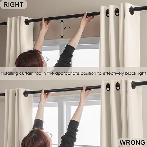 Miniatura 3 de Cortinas Rutterllow con ojales 100% opacas bloquean completamente la luz y proporcionan aislamiento térmico para dormitorio, sala de estar (2 piezas