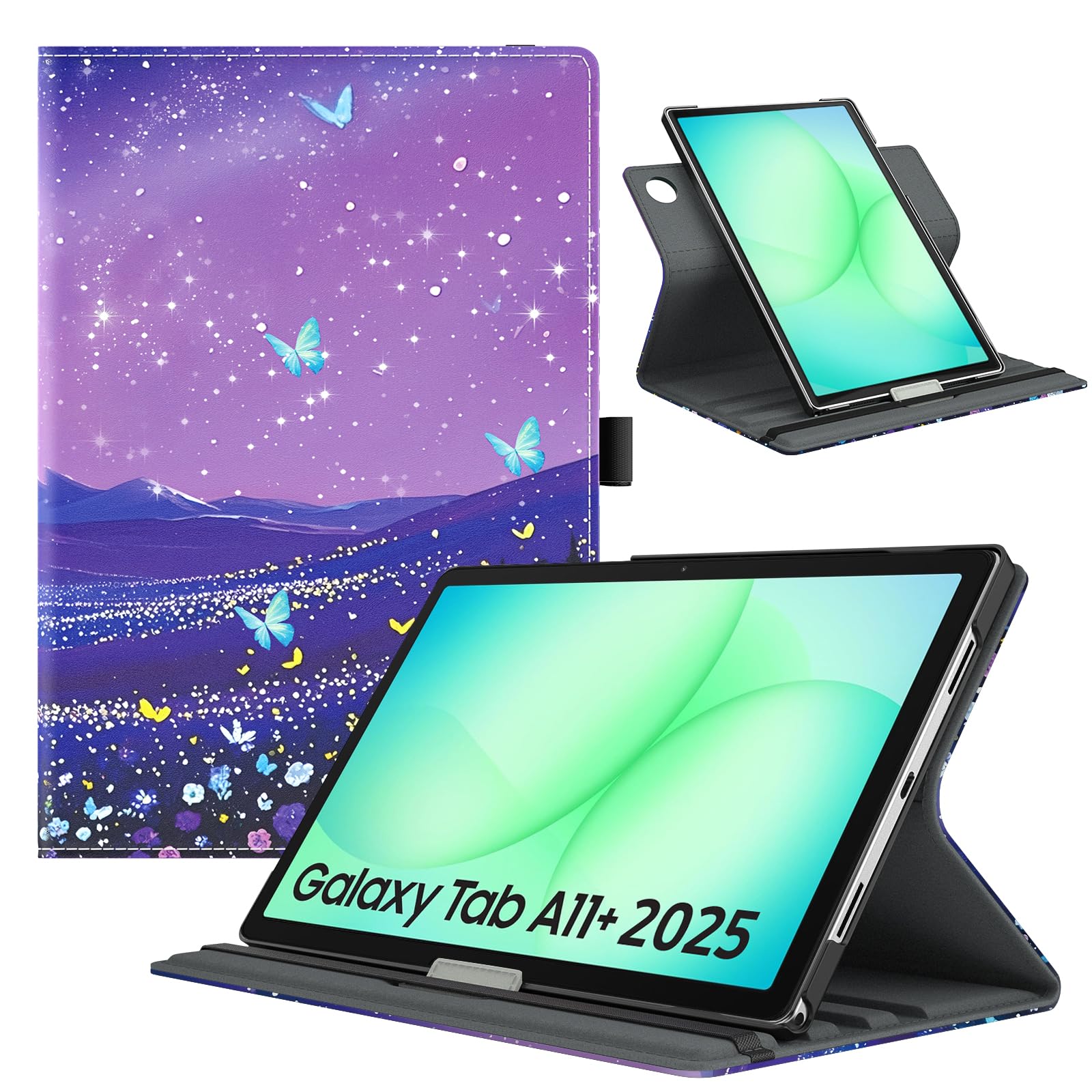 TiMOVO Drehbare Hülle für Samsung Galaxy Tab A11+/A11 Plus 11 Zoll 2025 (SM-X230/‎X236/‎‎X238), 90° Rotations-Stand, Tablet Hülle mit Auto Aufwachen/Schlafen
