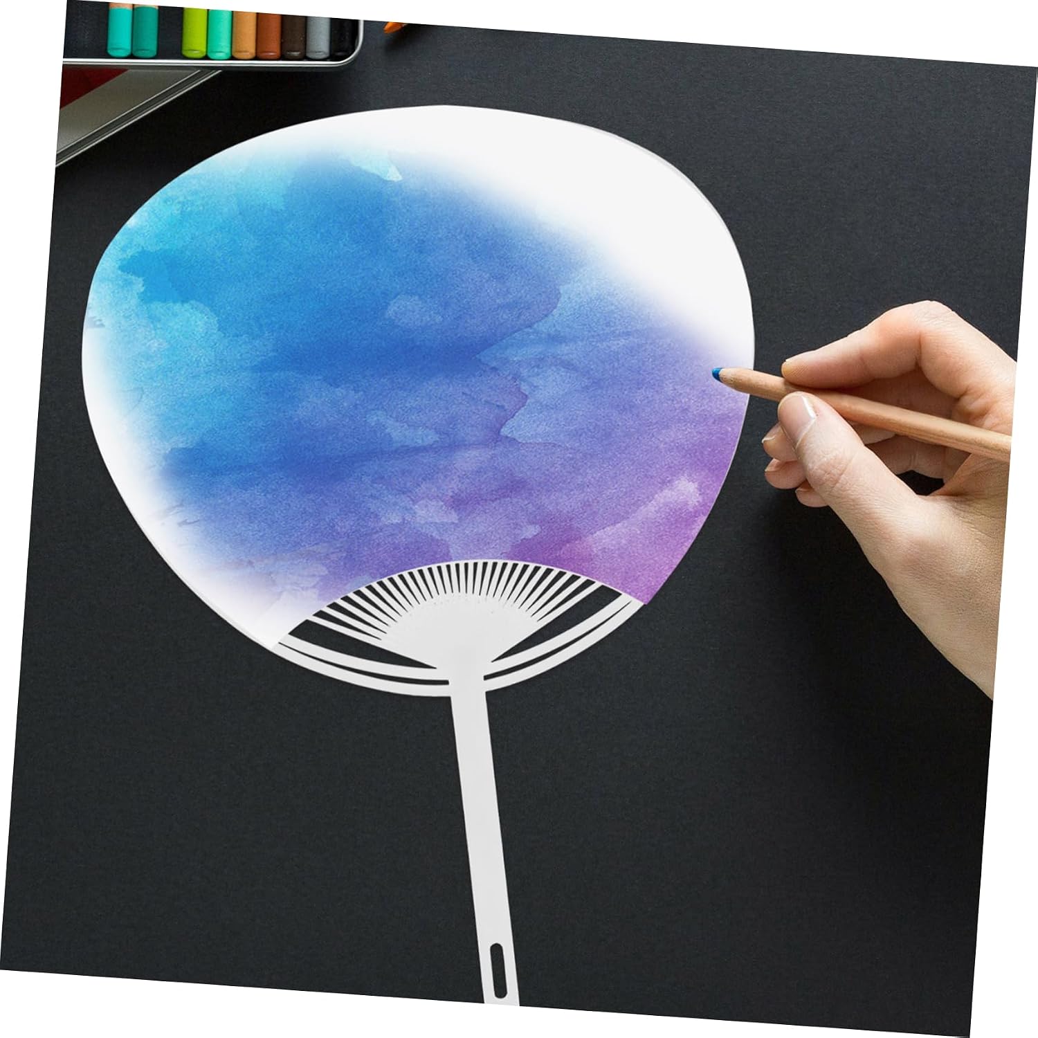 DIY Fan Kit 20Pcs Plastic Handheld Fan Framework for Crafts image 4
