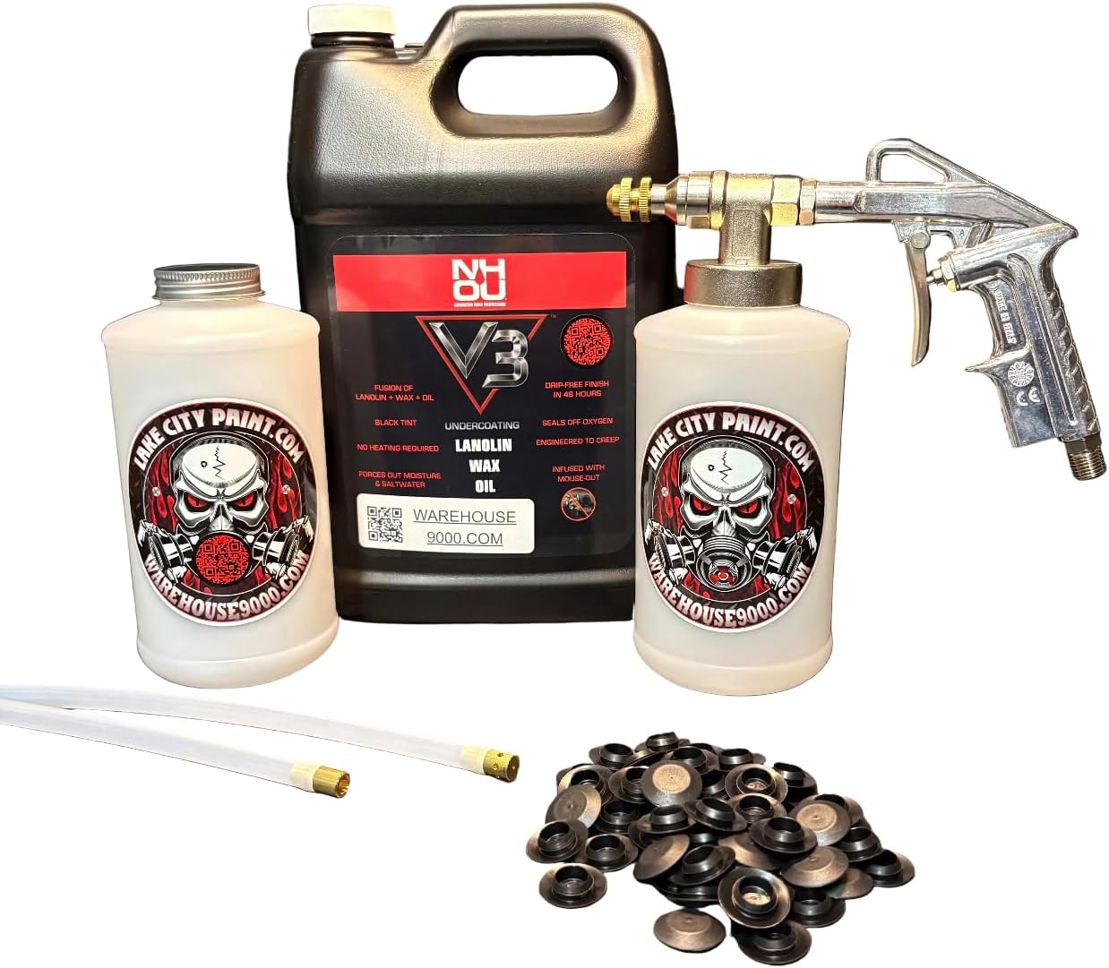 NH Oil V3 Pro Undercoating Gun – 2 Wand Kit (2 W Quart Bottles)