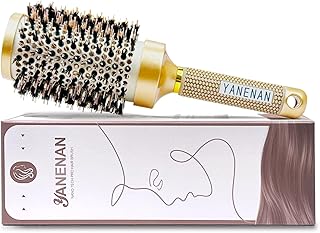 Round Hair Brush with Boar Bristles for Women Blow Drying,Nano Thermal Ceramic & Ionic Tech,Round Brush for Blow Out(3.3inch,Barrel 2.1inch,53mm)