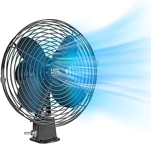 KEMIMOTO 12V Cooling Fan, 8 Inch Fan Blade and 2 Speed Switch For UTV, Car, Truck, RV, Bus, Van, Compatible with Polaris RZR Can-Am X3 Maverick Pionner Defender Ranger