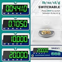 Vista 3 de Báscula de laboratorio 17.64 oz x 0.00 oz Escala científica g/oz/ct/lb Balanza analítica electrónica digital de alta precisión para joyería, cocina