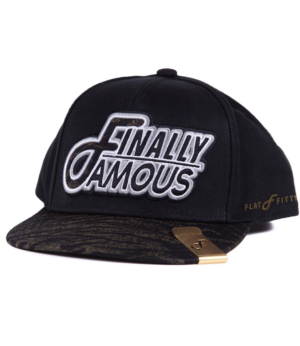 Flat FittyFinally Famous Snapback Cap (Black)
