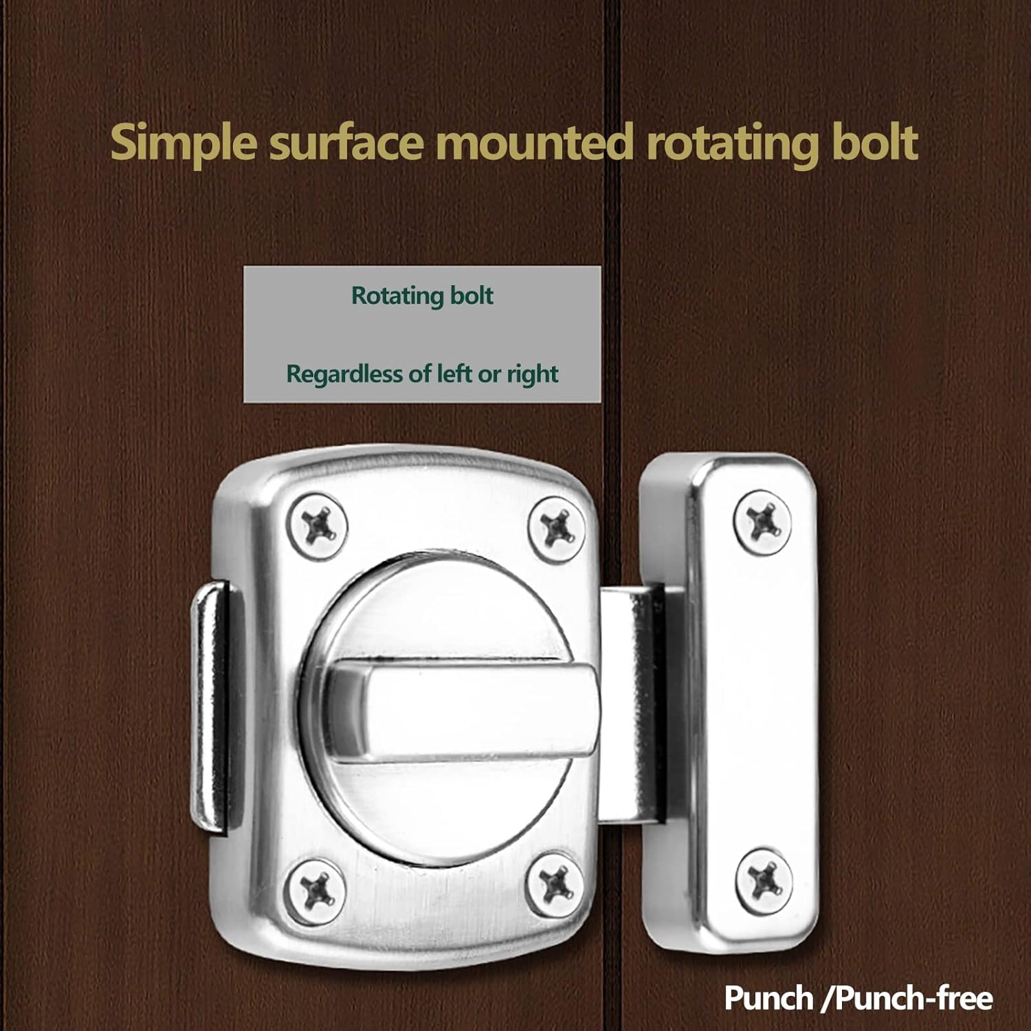 1pc Heavy Duty Security Door Latch Lock - Zinc Alloy Barrel Bolt for Wooden Doors, and Cabinets(Green Patina)