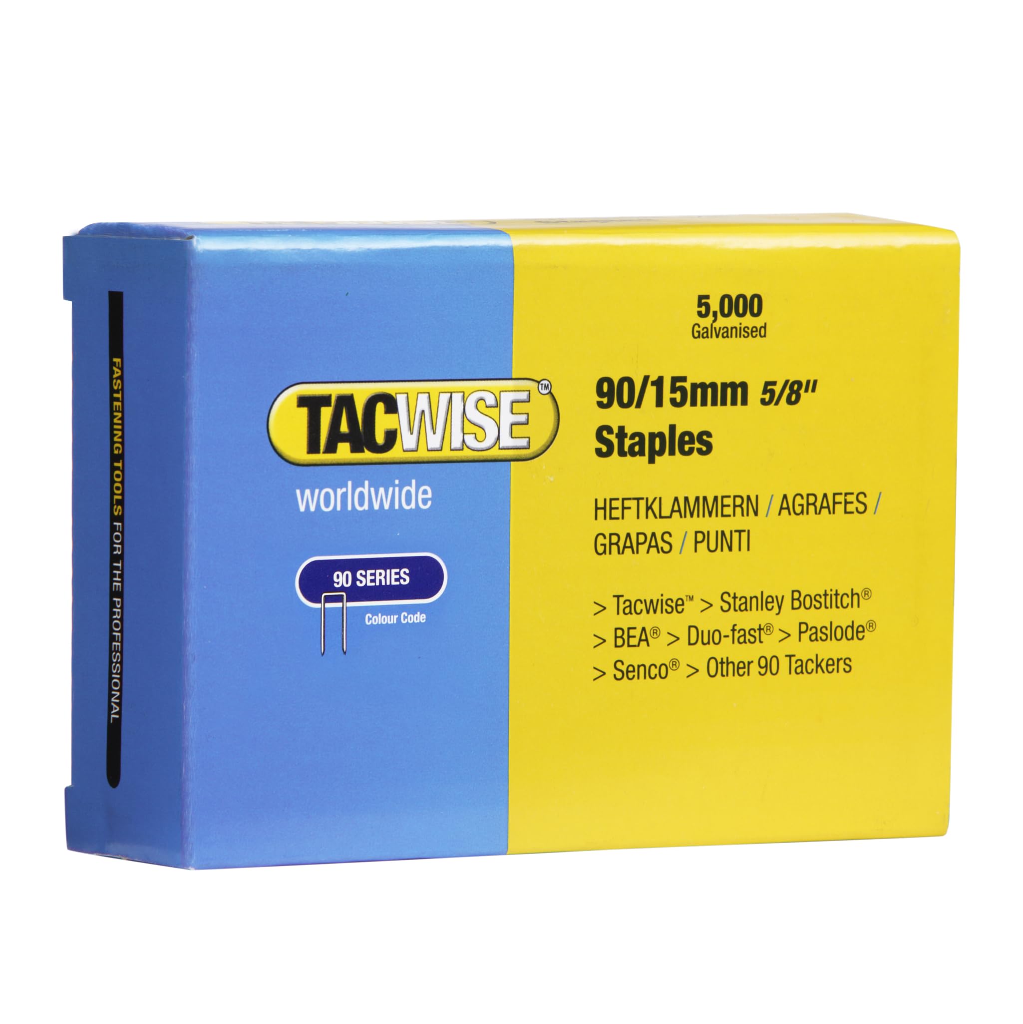 Tacwise Type 90/15Mm Narrow Crown Staples For Staple Gun (Box 5000)