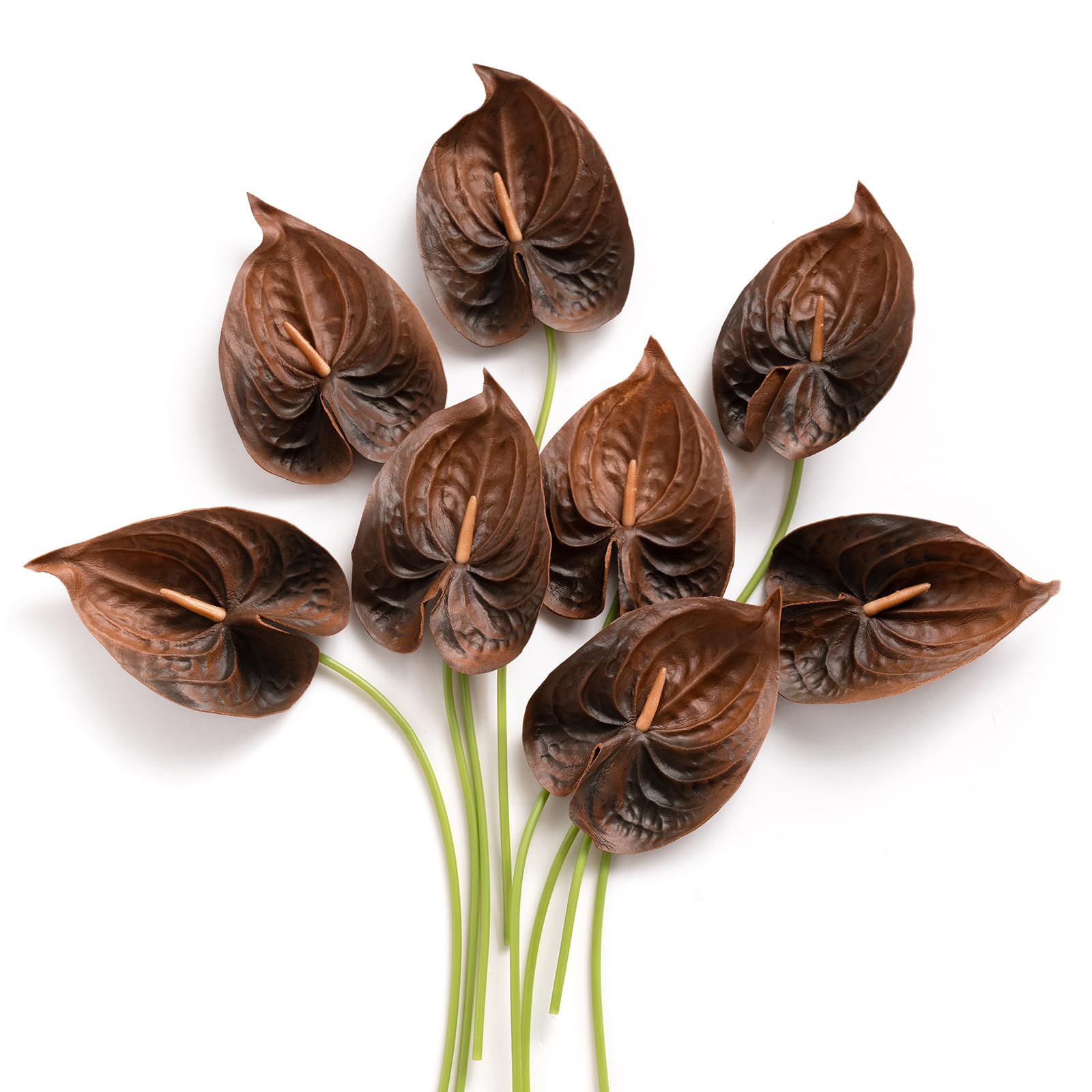 Amazon.com: Ling's moment Anthurium Artificial Flowers, 8pcs Faux Anthurium  Stems, PU Foam Greenery Plant for DIY Wedding Bouquets Centerpieces  Arrangements Bridal Shower Party Home Decorations, Brown : Home & Kitchen