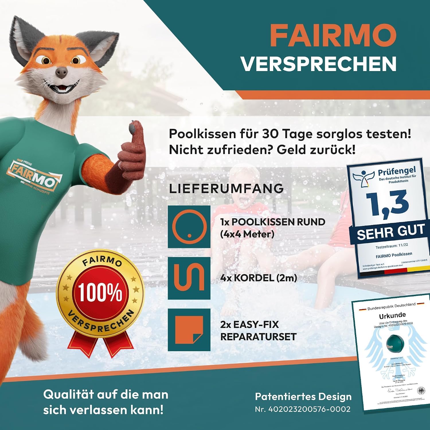 Das ultimative 3M Poolkissen Winter XXL (rund) von FAIRMO - Luftkissen (3 Meter) für winterfeste Poolabdeckung - Aufblasbare Winterkissen Überwinterung für Pool