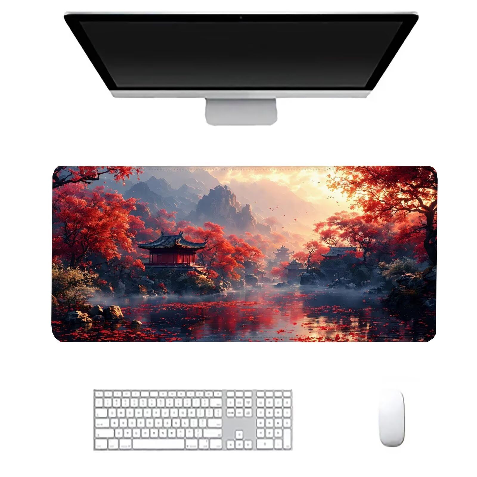 Podkładka pod mysz krajobrazową duża mata na biurko gracz drzewo podkładka pod mysz XXL 1600 x 800 x 3 mm niestandardowa podkładka pod mysz, ochraniacz na biurko matowe akcesoria biurowe, do domu