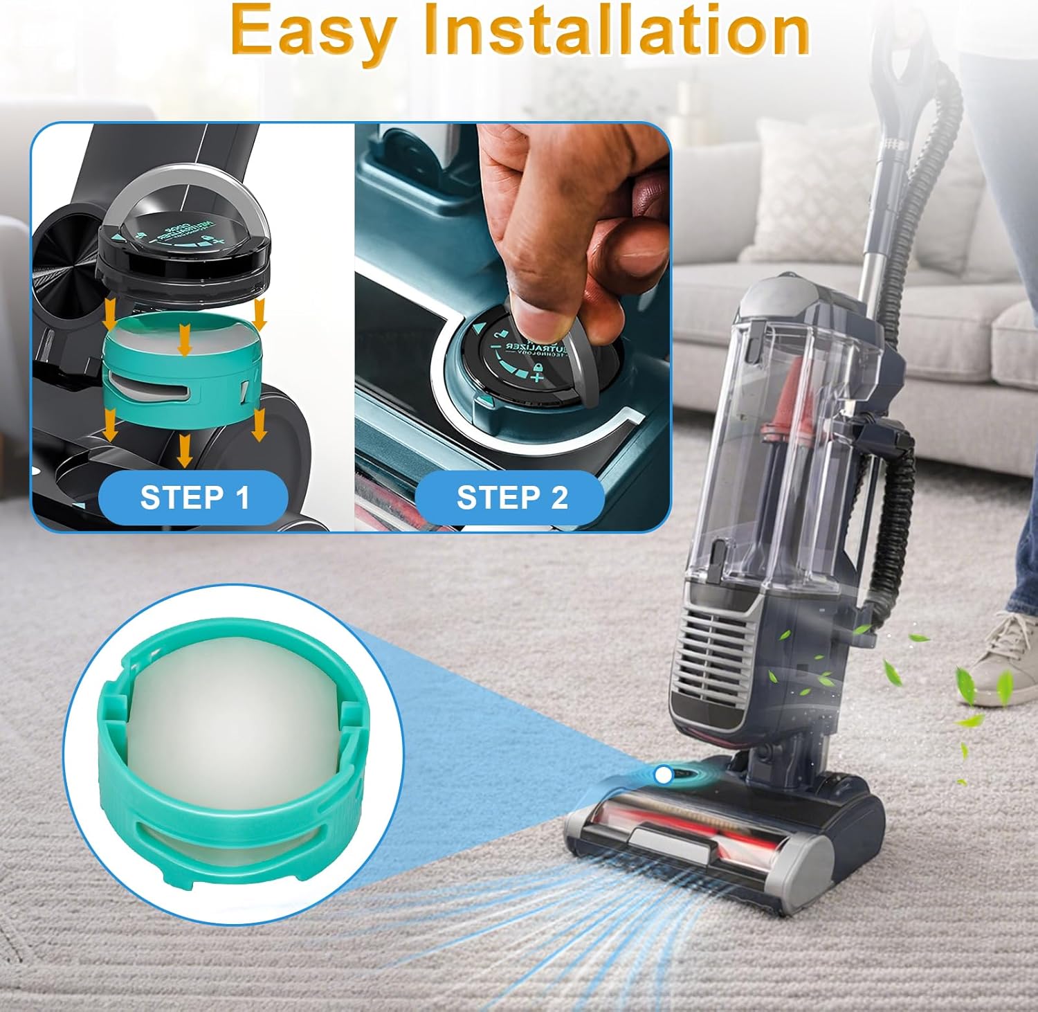 ZU102 Filter Replacement Parts for Shark ZU100 ZU102 rotator pet upright vacuum，2 HE-PA +6 Foam & Felt Filters +4 Odor Neutralizer Cartridge，Parts # 1238FT60 & 1239FT60 & 1541FC3000