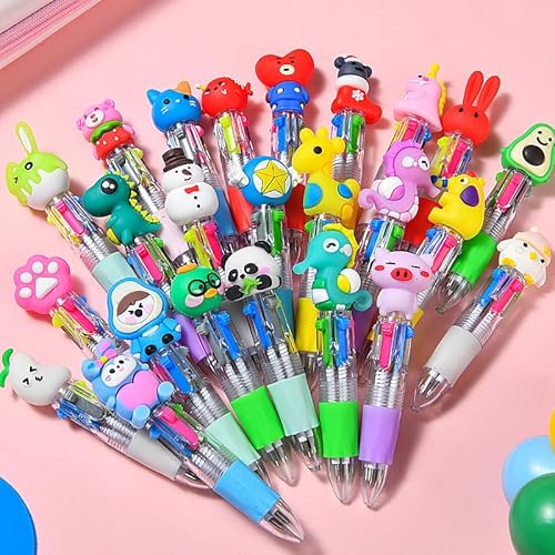Moxiewell 36 Pièces Stylo 4 Couleurs En 1, Stylos À Bille Kawaii, Mini Mignon Stylo Bille Rétractable Mini Stylos Enfant Cadeaux Anniversaire Enfants Invites pour Fête Gadget Anniversaire Enfant