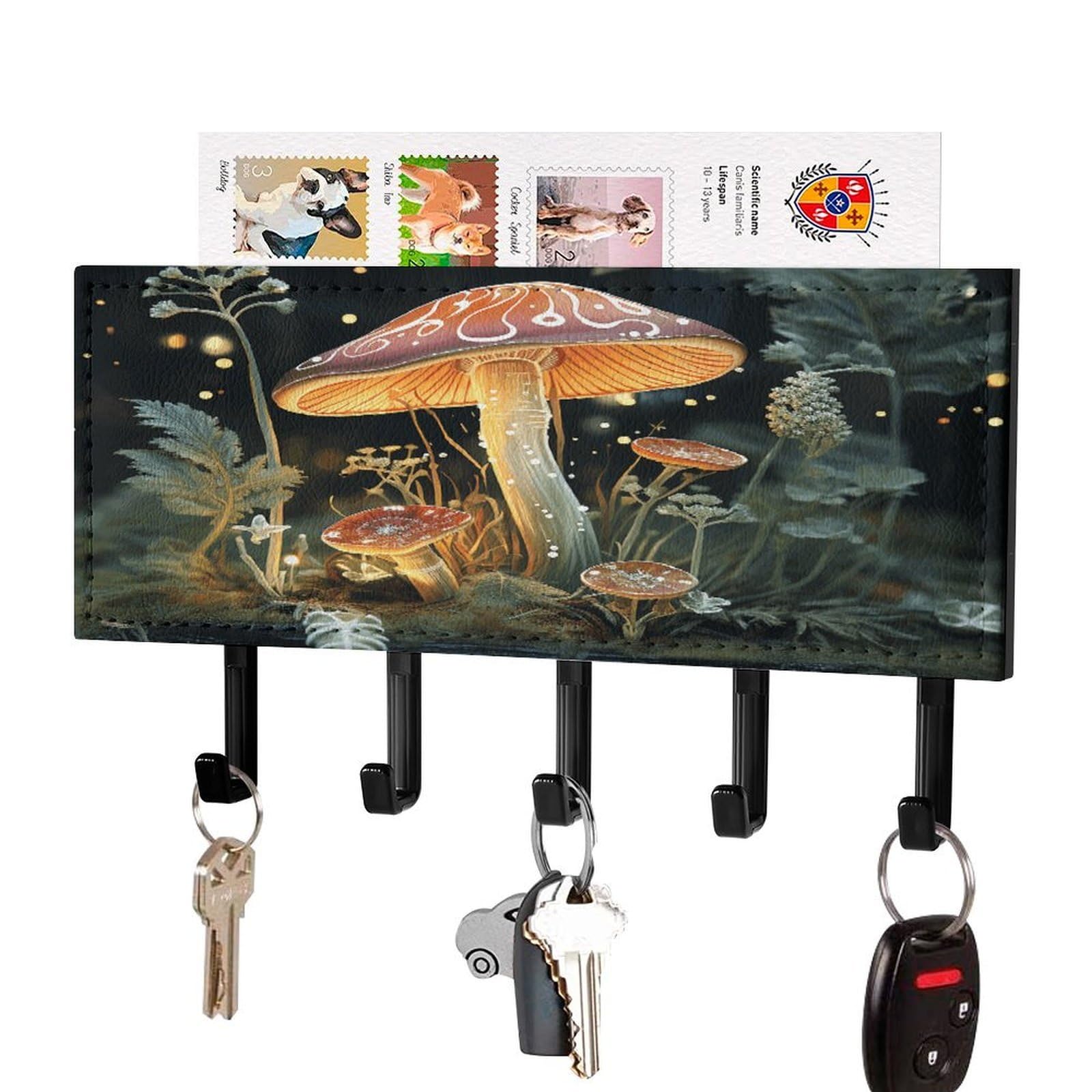 Estante de metal adhesivo decorativo para colgar llaves y organizar la entrada