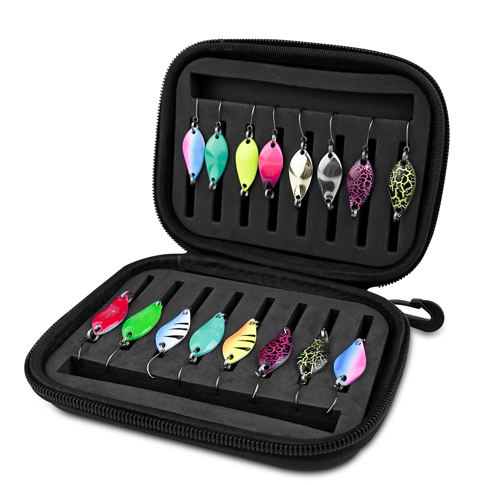 16 Pezzi Esche Artificiali Spinning, Pesca Accessori, Spoon Trout Area, Cucchiaini Pesca, Cucchiai Esca Con Scatola, per Pesce Persico, Luccioperca, Trota in Acqua Dolce e Salata, Multicolore