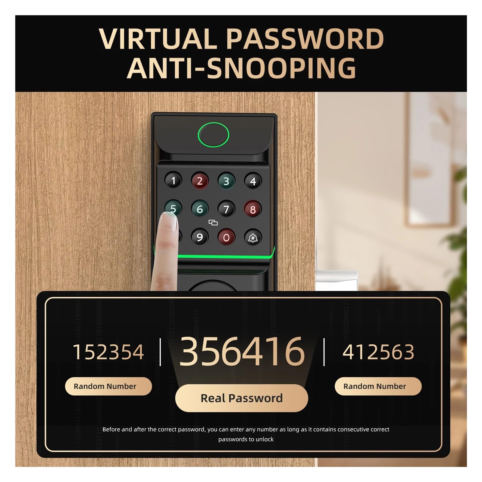 Smart Lock - Cerradura de puerta con huella dactilar, control de aplicación, desbloqueo de código de acceso