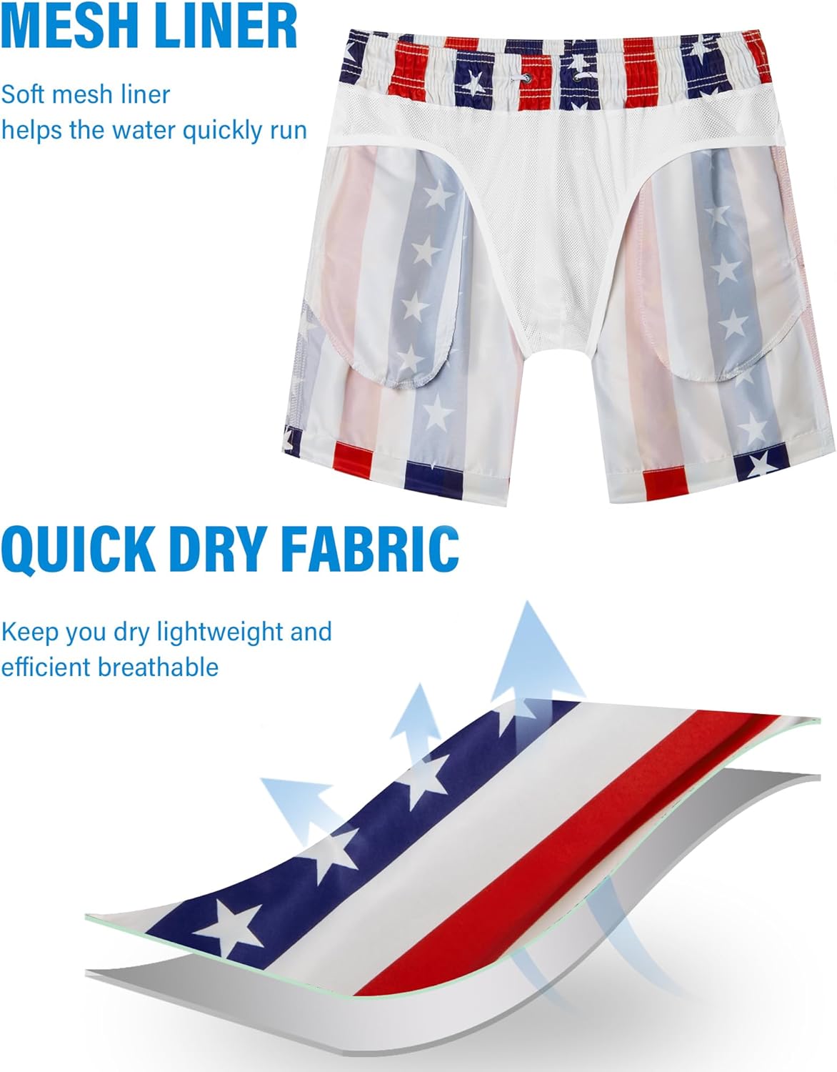 5inch Mens Swim Trunks: with Mesh Liner Pockets Drawstring Quick Dry Stretch Lined Funny Beach Swimming Pool Surf - Image 5