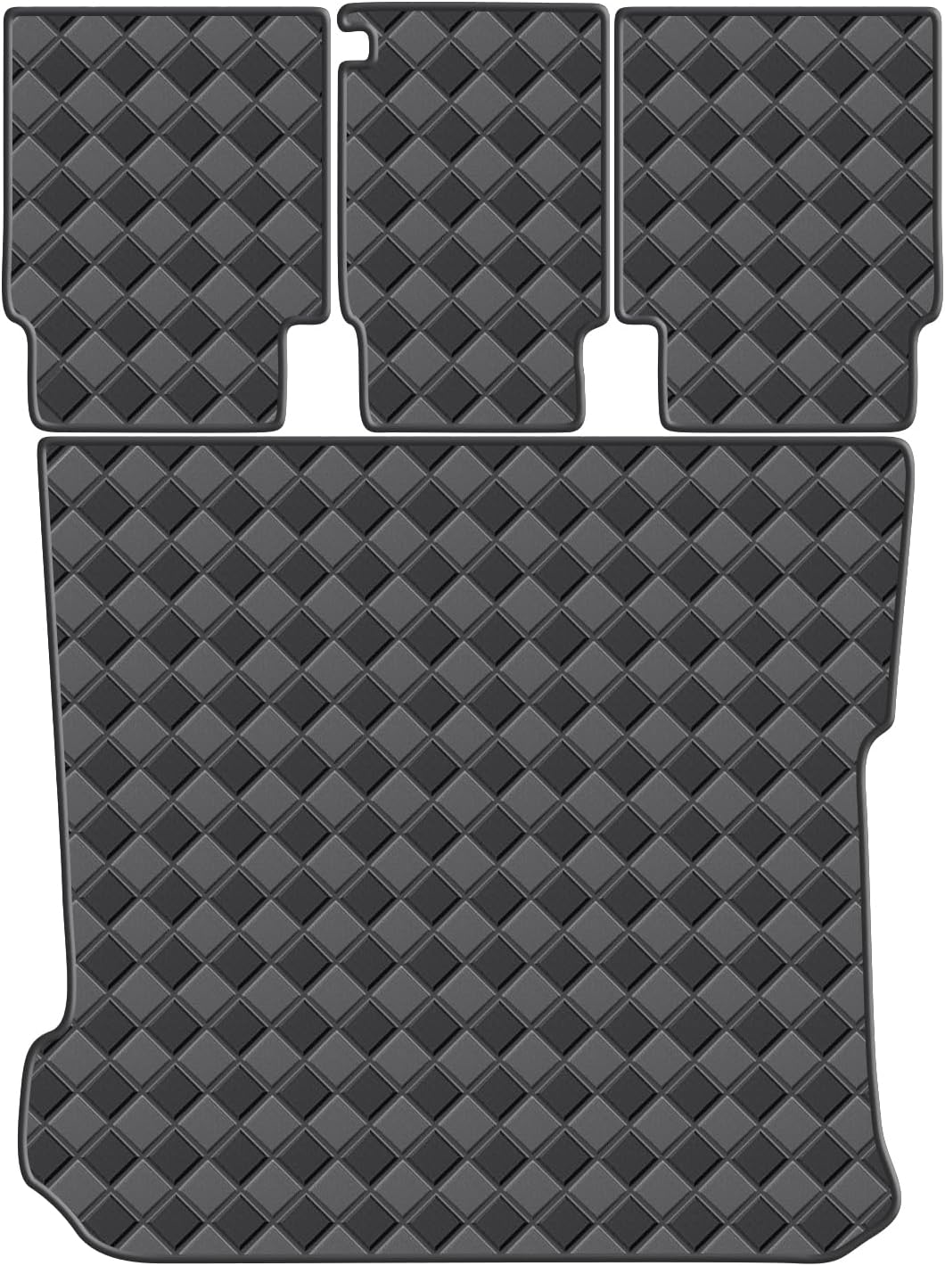 Cargo Mat & Backrest Mats for 2023-2026 Mercedes-Benz EQS SUV 5 Seat Accessories, All Weather Waterproof Rear Cargo Liner Rear Trunk Liner Back Seat Cover Protector