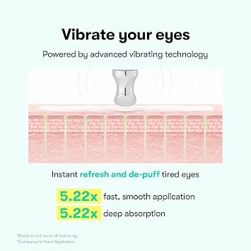 VT COSMETICS PDRN Reedle Shot Eye Cream, Vibrating Eye Applicator for Puffy Eyes, Dark Circles & Under Eye Bags, Firming & Wrinkle Care with PDRN Collagen, Korean Skincare, 0.51 fl oz