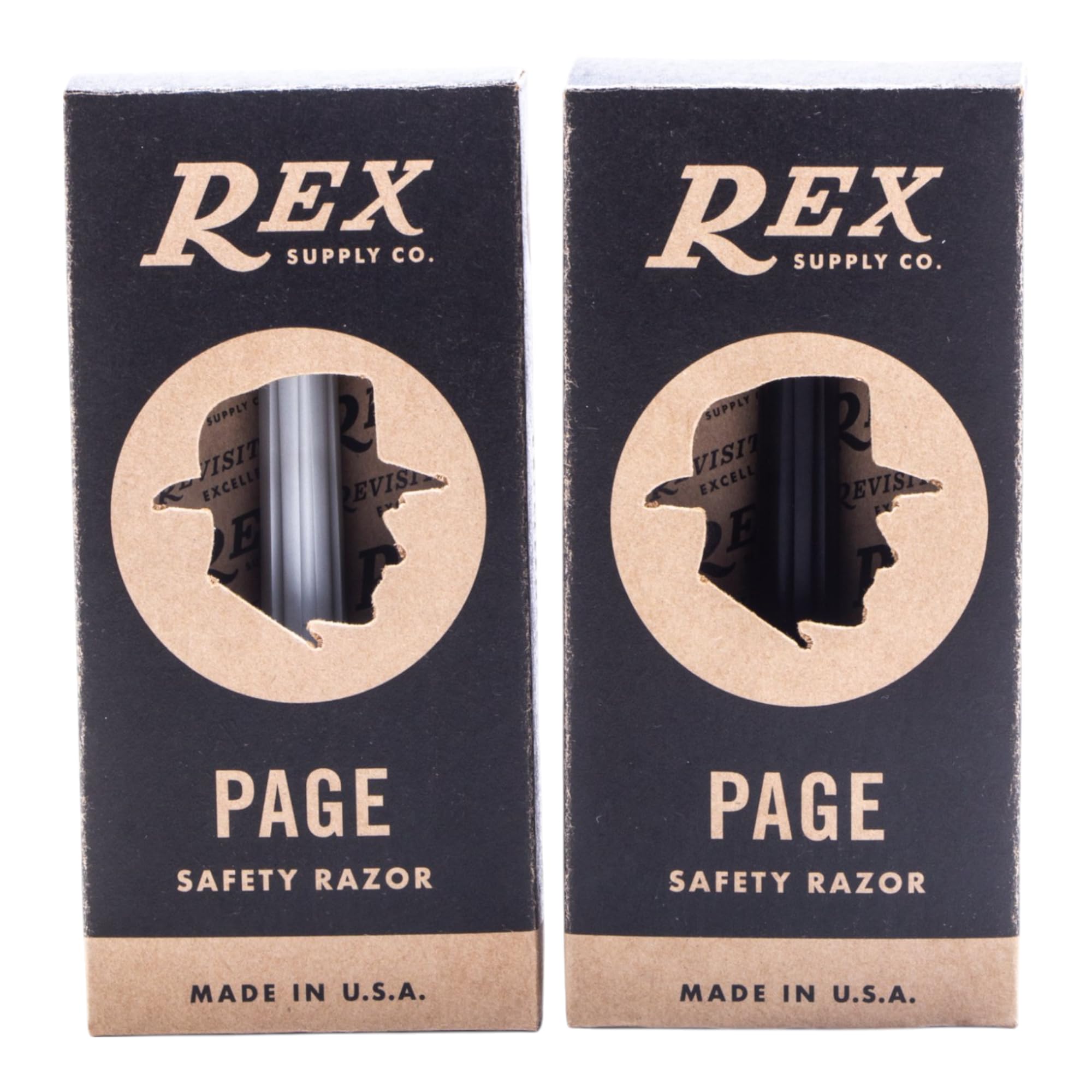 Rex Supply Co. Page Rasoio di sicurezza a doppio bordo in tre pezzi, finitura in alluminio aeronautico, rasoio fresato CNC ultra leggero per uomo, rasoio liscio durevole compatibile con tutte le lame