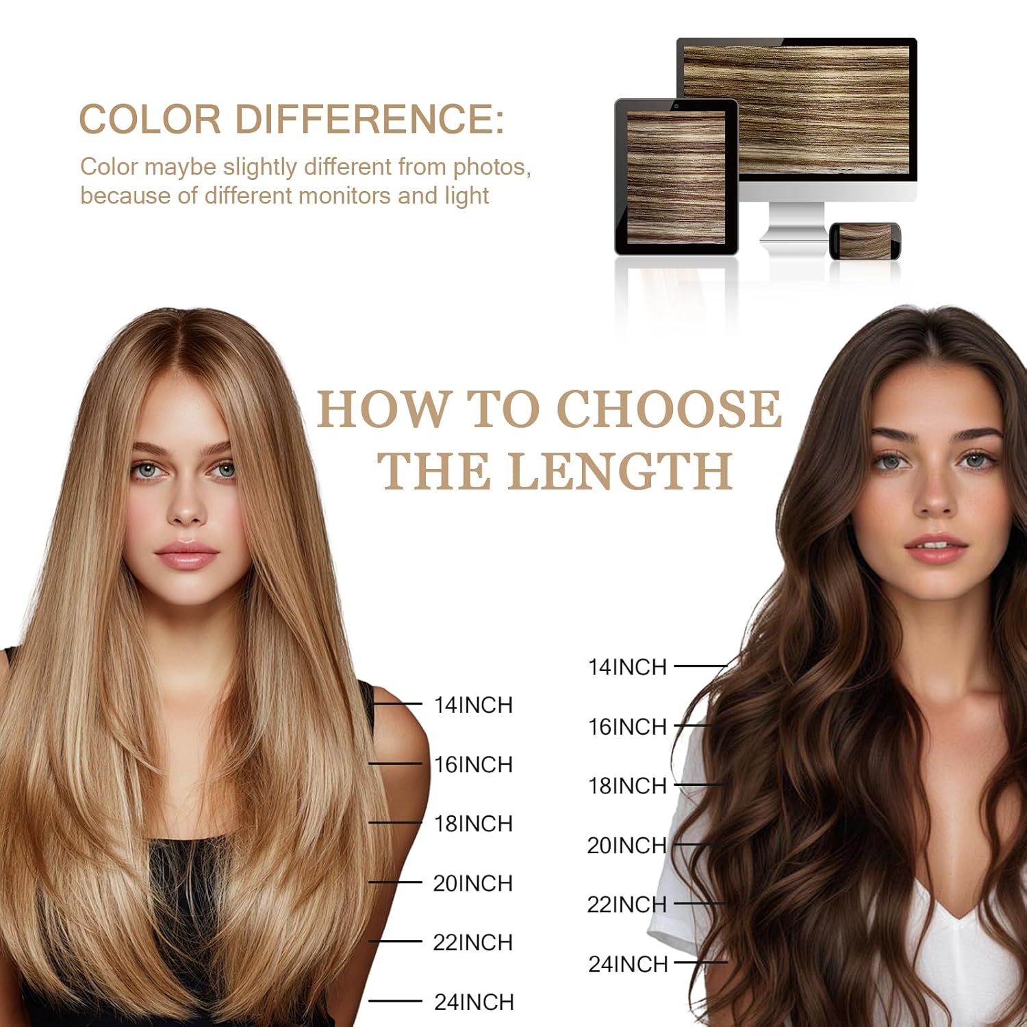 Remy-Hair Microlink Hair Extensions Human Hair Micro Bead 18inch 40g/pack Micro Link Beads Micro Loop Hair Extensions Real Human Hair Color #P4/16 Light Blonde Mix Dark Brown
