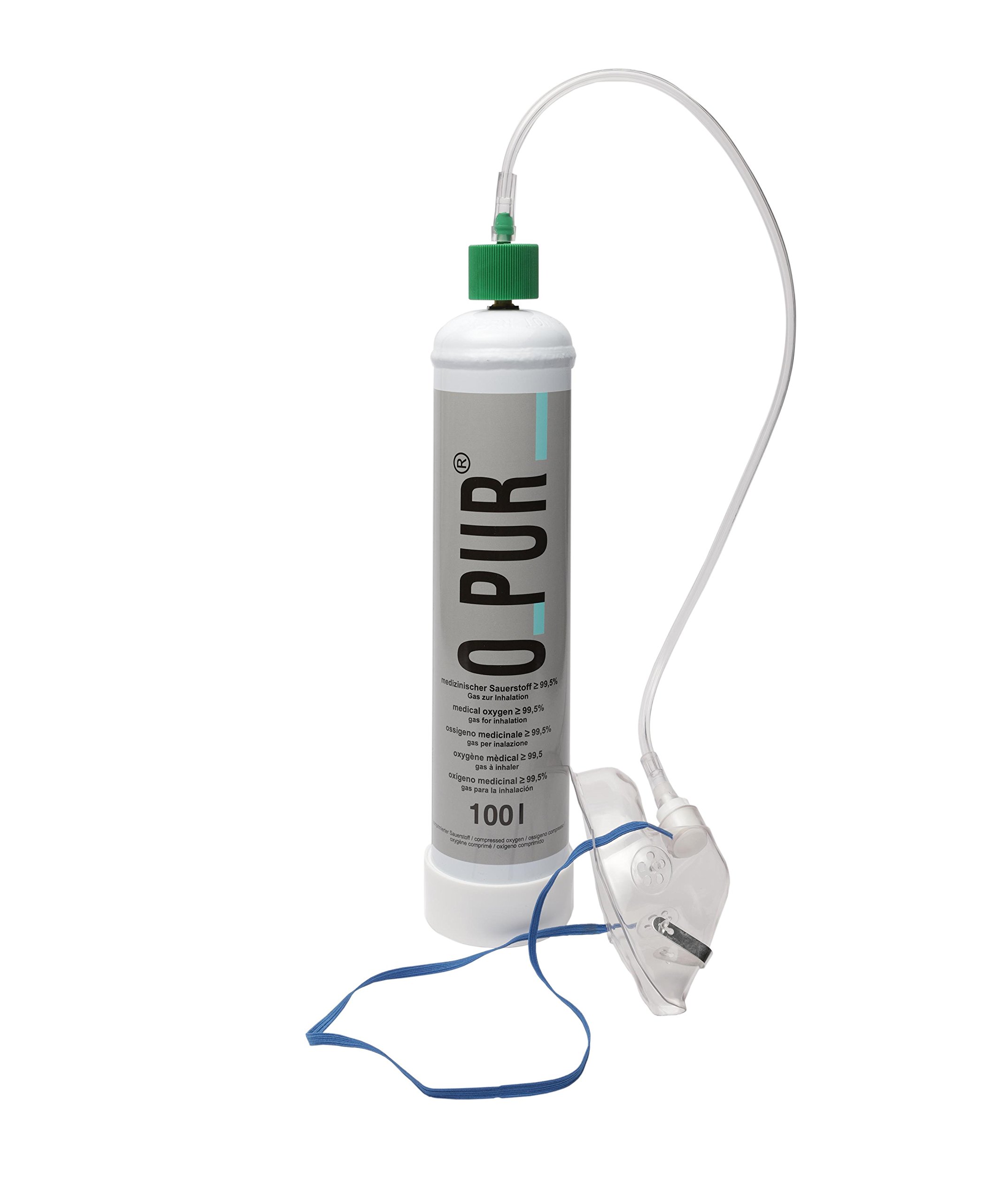 O Pur Sauerstoff Stahlflasche + Dauerventil + Maske 100 Liter