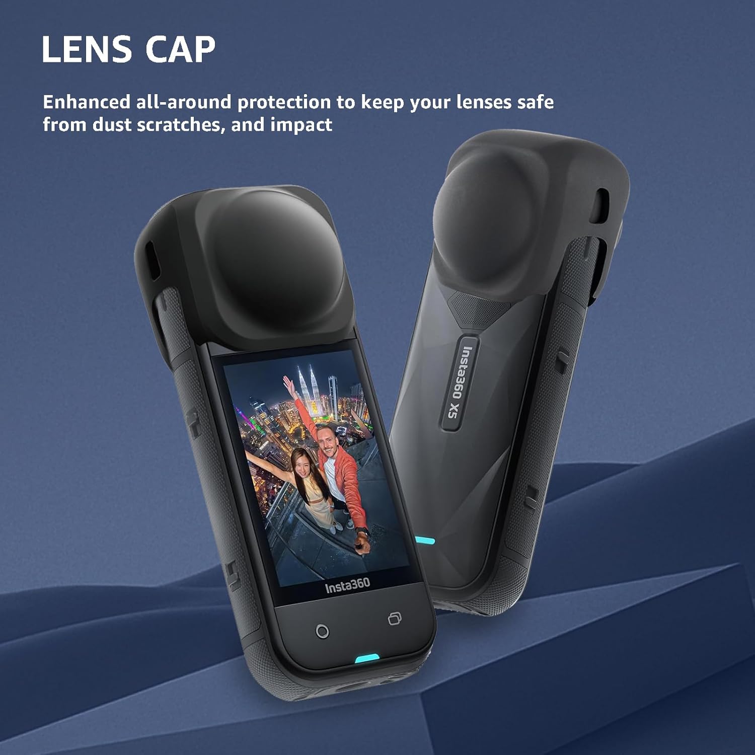 2 Pcs Screen Protector and Lens Cap for Insta360 X5, Insta360 X4/X5 Tempered Glass Screen Film + Silicone Lens Protective Cover, Protect against Dust and Scratches, Insta360 X5 Accessories - Image 3