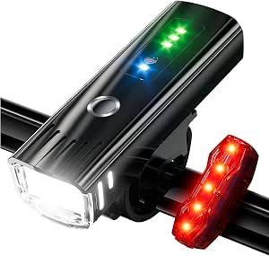 DYZI Kit luci ricaricabili usb -Faro bici mtb impermeabile - Luce