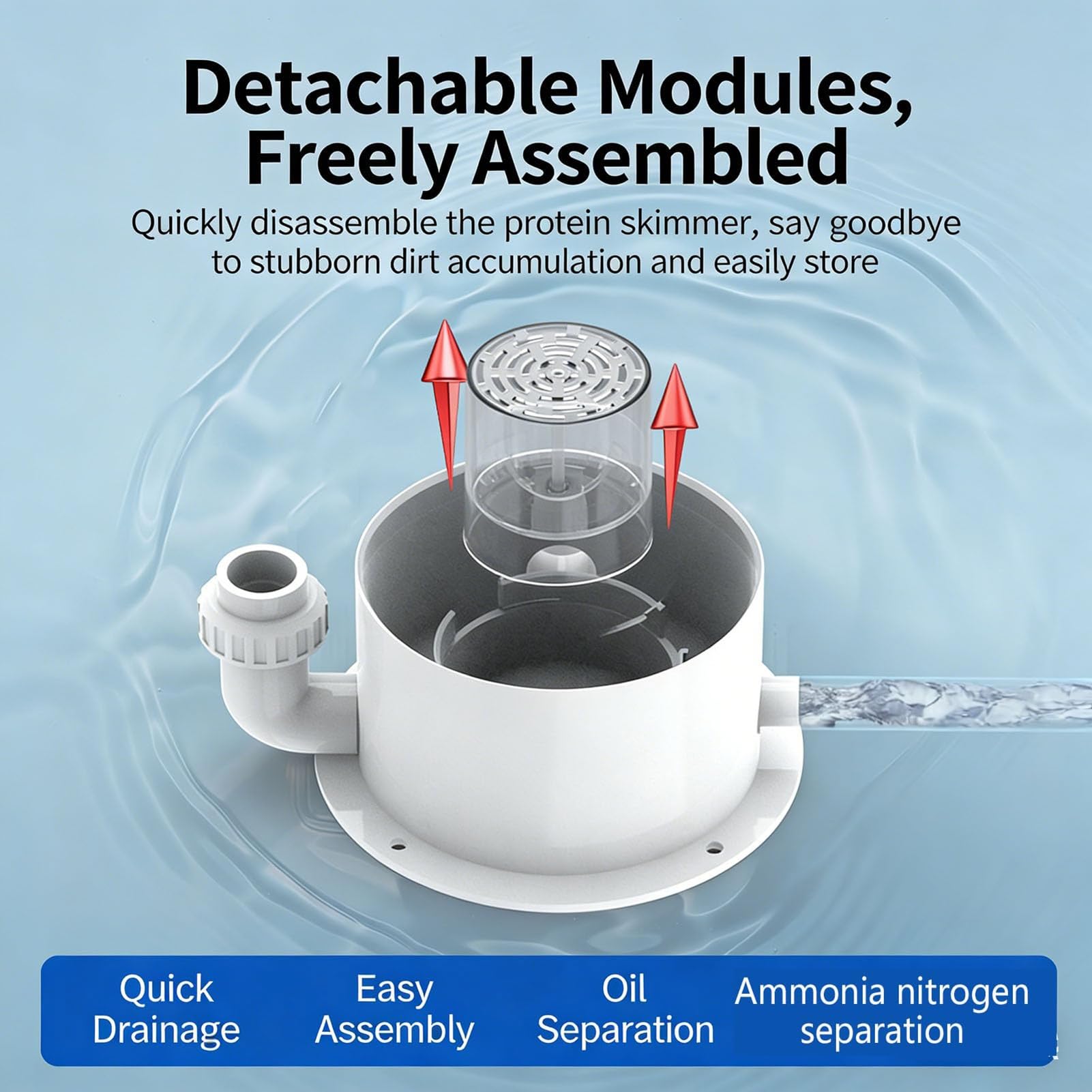 Genérico Skimmer de Superficie de Acuario, Skimmer de proteínas de Acuario for Tanques de mariscos y acuicultura, Capacidad de Agua de 1-1,5 toneladas, Filtro Incorporado, no Requiere energía