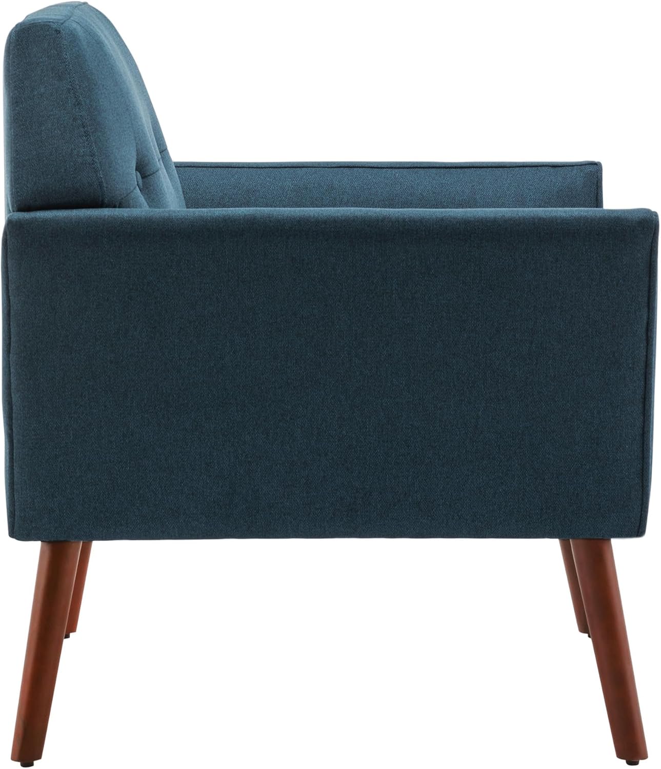 Convenience Concepts Take a Seat Andy Mid Century Modern Accent Lounge Armchair 30" - Contemporary Lounge Chair for Living Room, Bedroom, Dark Blue Fabric/Espresso