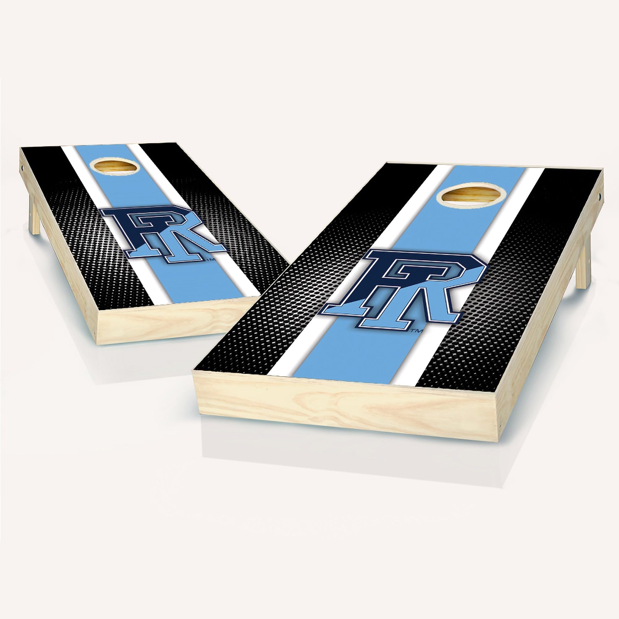Rhode Island Stripe Cornhole Set - Include Case + Edge Lights + Score
