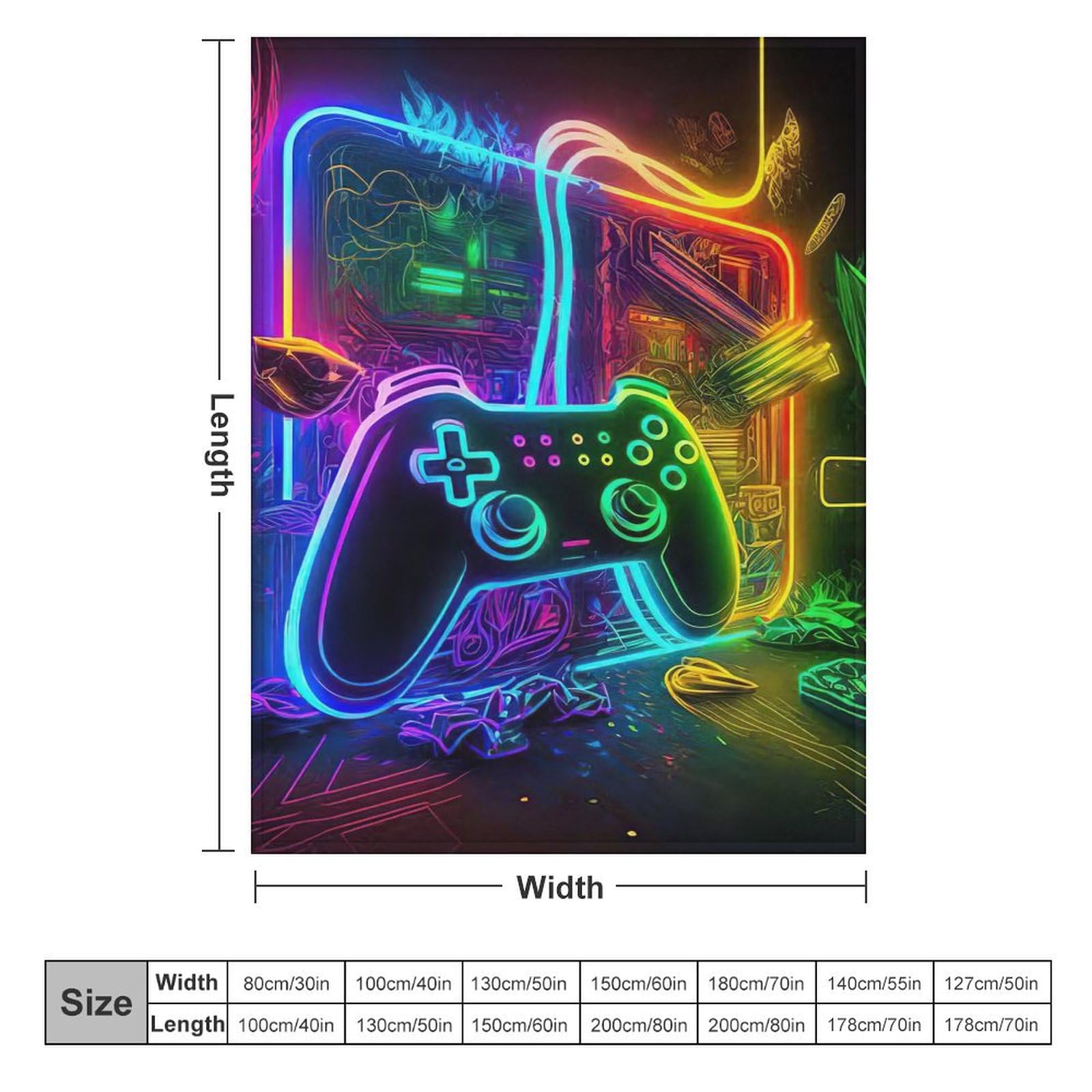 Gamecontroller Decke,Vier Jahreszeiten Weich Wohndecke Schlafdecke Sofadecke Pelzdecke Couchdecke Flannel Bett Decken 150×200cm