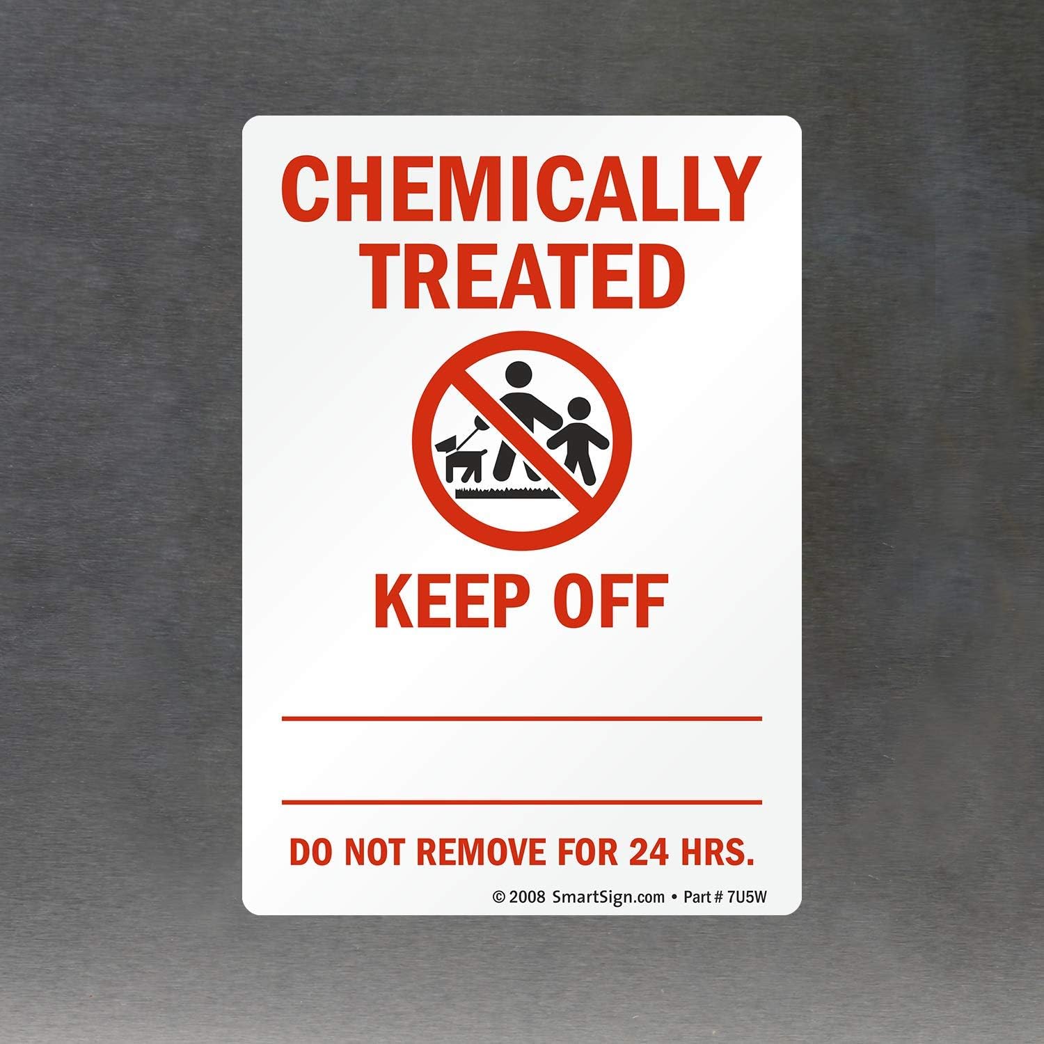 SmartSign "Chemically Treated -Keep Off" Label | 3.5" x 5" Laminated Vinyl