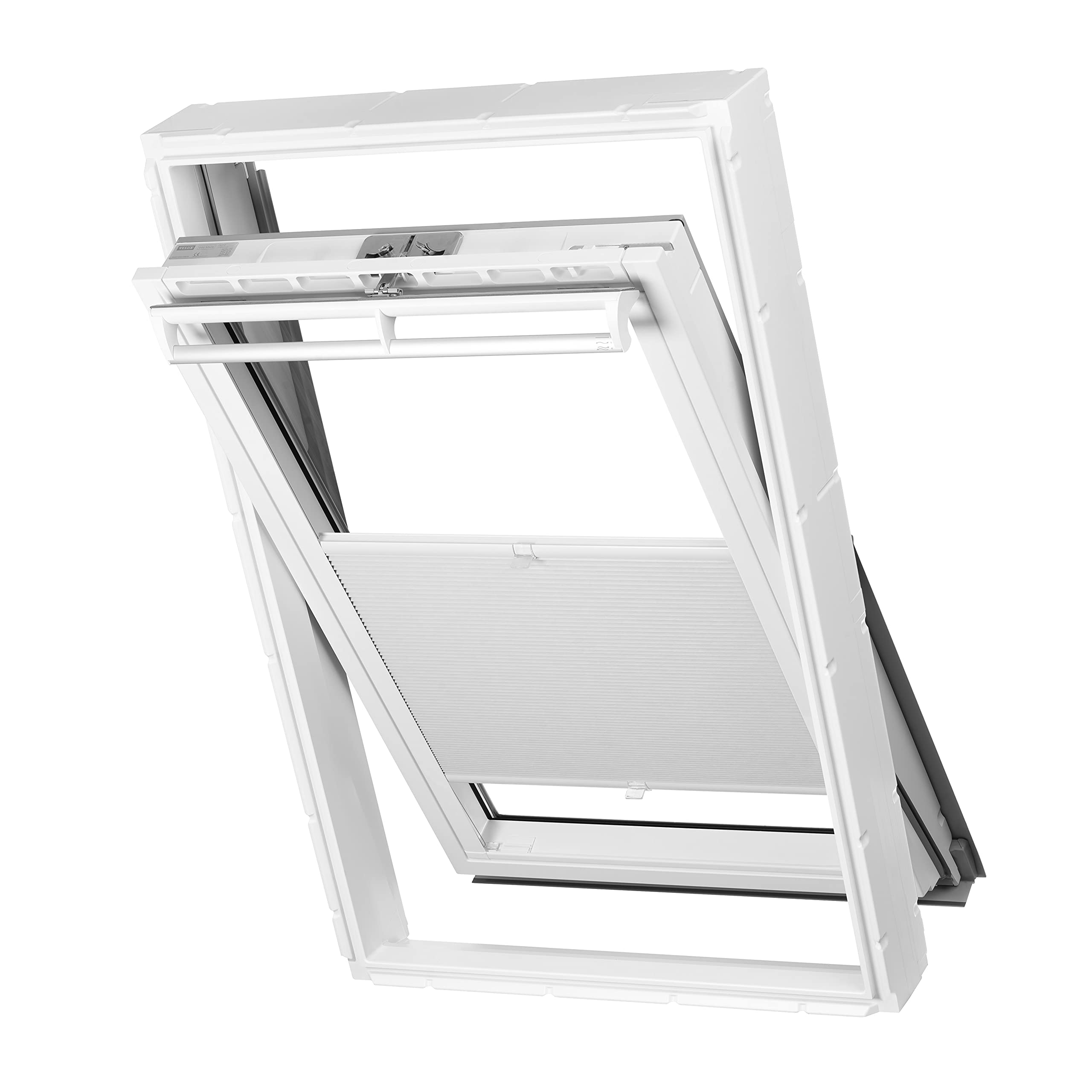 Ventanara® Roleta plisowana o strukturze plastra miodu, bez wiercenia, pasuje do okien Velux, plisowana, napięta, montaż na klej (SK08, szara, zaciemniająca, szara)