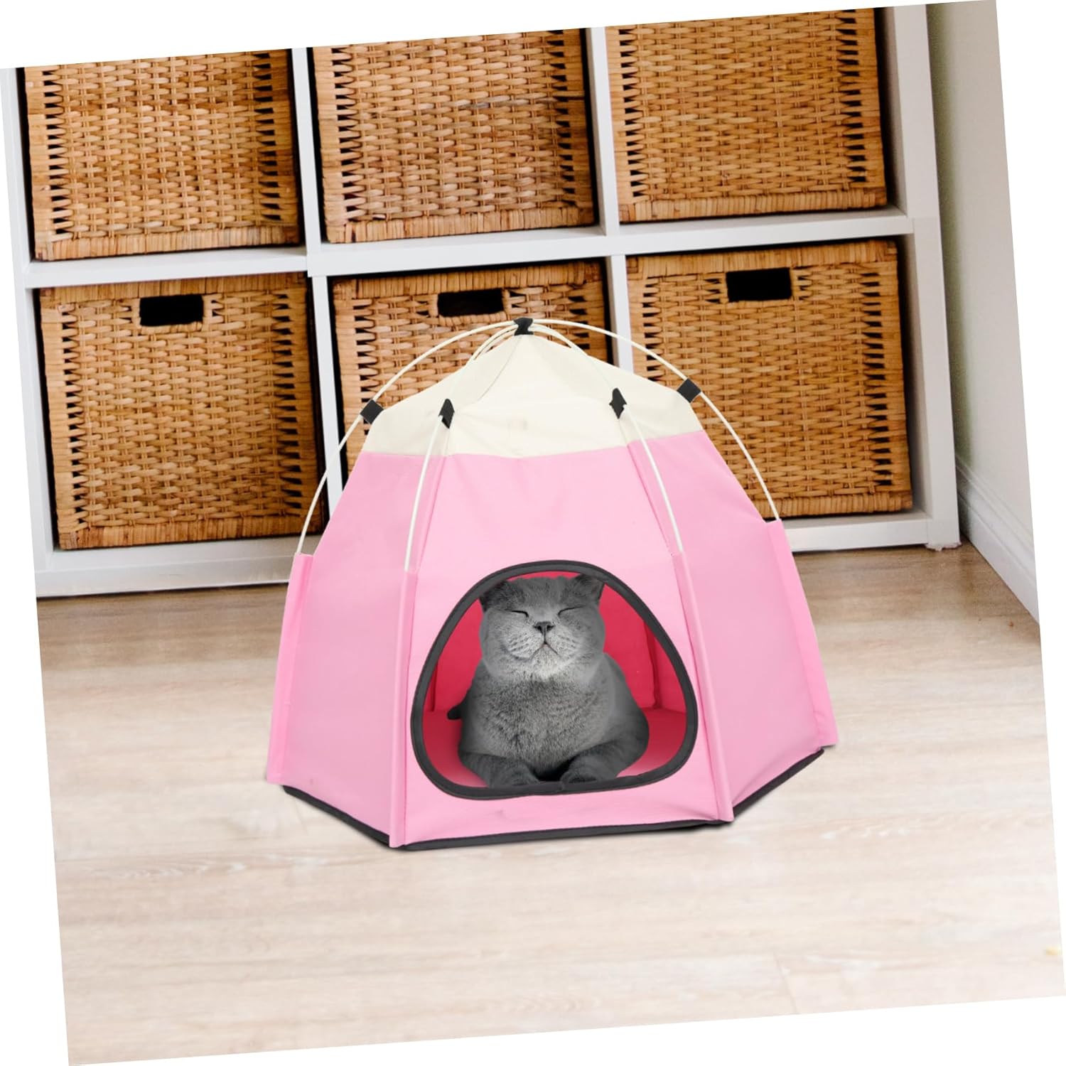 2pcs Pet Sleeping Tent Foldable Cat Nest Cozy Bed for Indoor and Outdoor Use Comfortable Dog Tent for Play and Rest Cat House Breathable