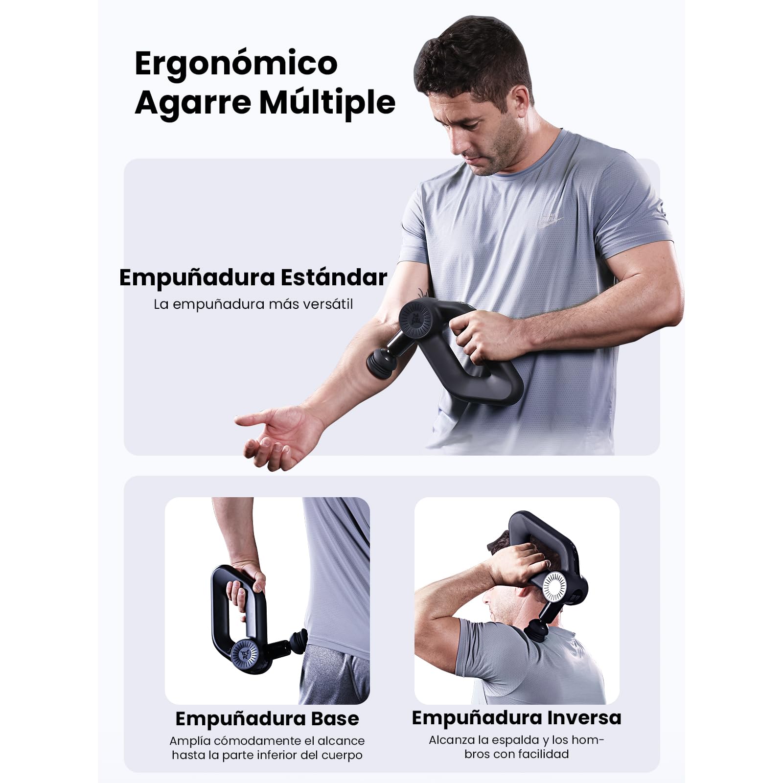 Bob and Brad D6 Pro Plus Pistola de Masaje Muscular con Función de Calor, Pistola Masajeadora Muscular de Tejido Profundo con 16mm de Amplitud, Eléctrica Massage Gun para Aliviar el Dolor Muscular