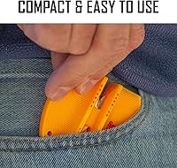 Vista 8 de Smith's CCKS - Afilador de cuchillos de 2 pasos, amarillo, ranuras gruesas y finas preestablecidas de 2 pasos, afilador de cuchillos de mano