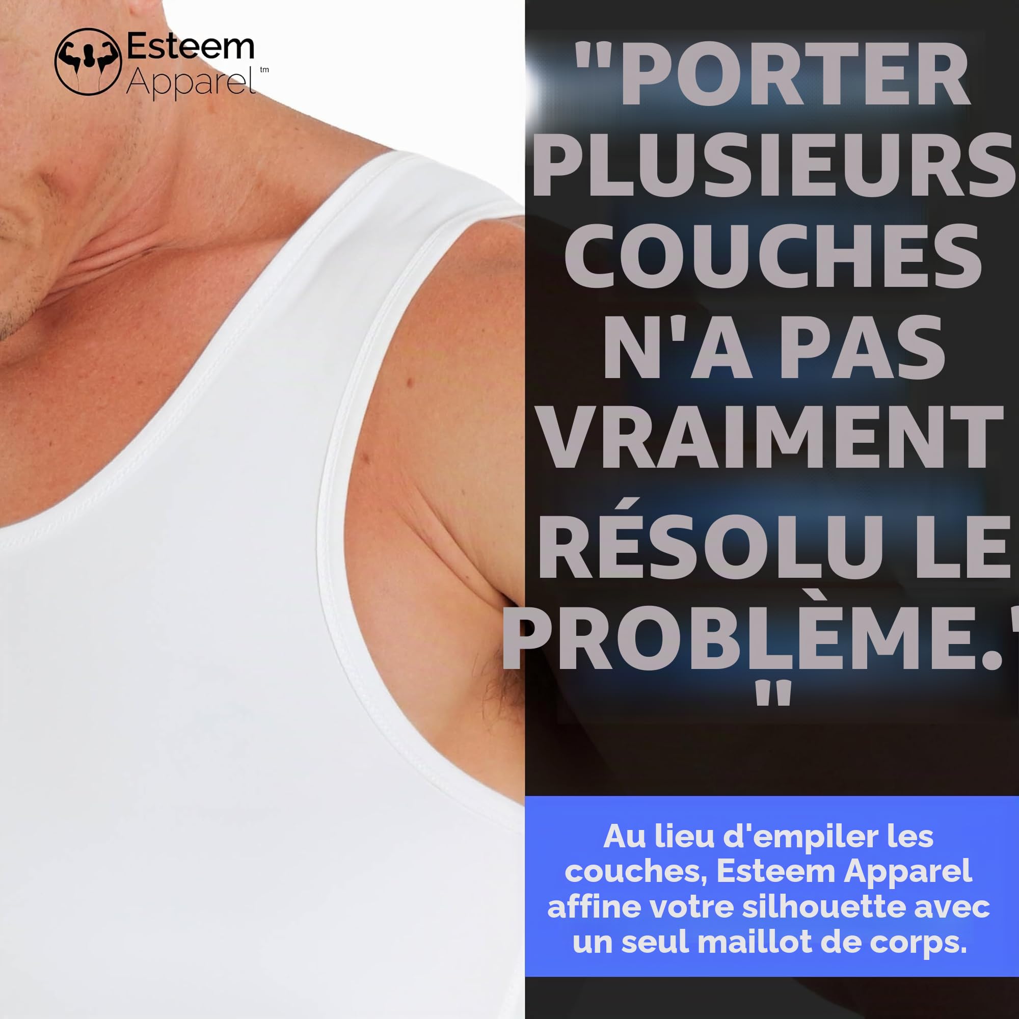 Esteem Apparel max originale poitrine minceur hommes & body shaper compression t-shirt