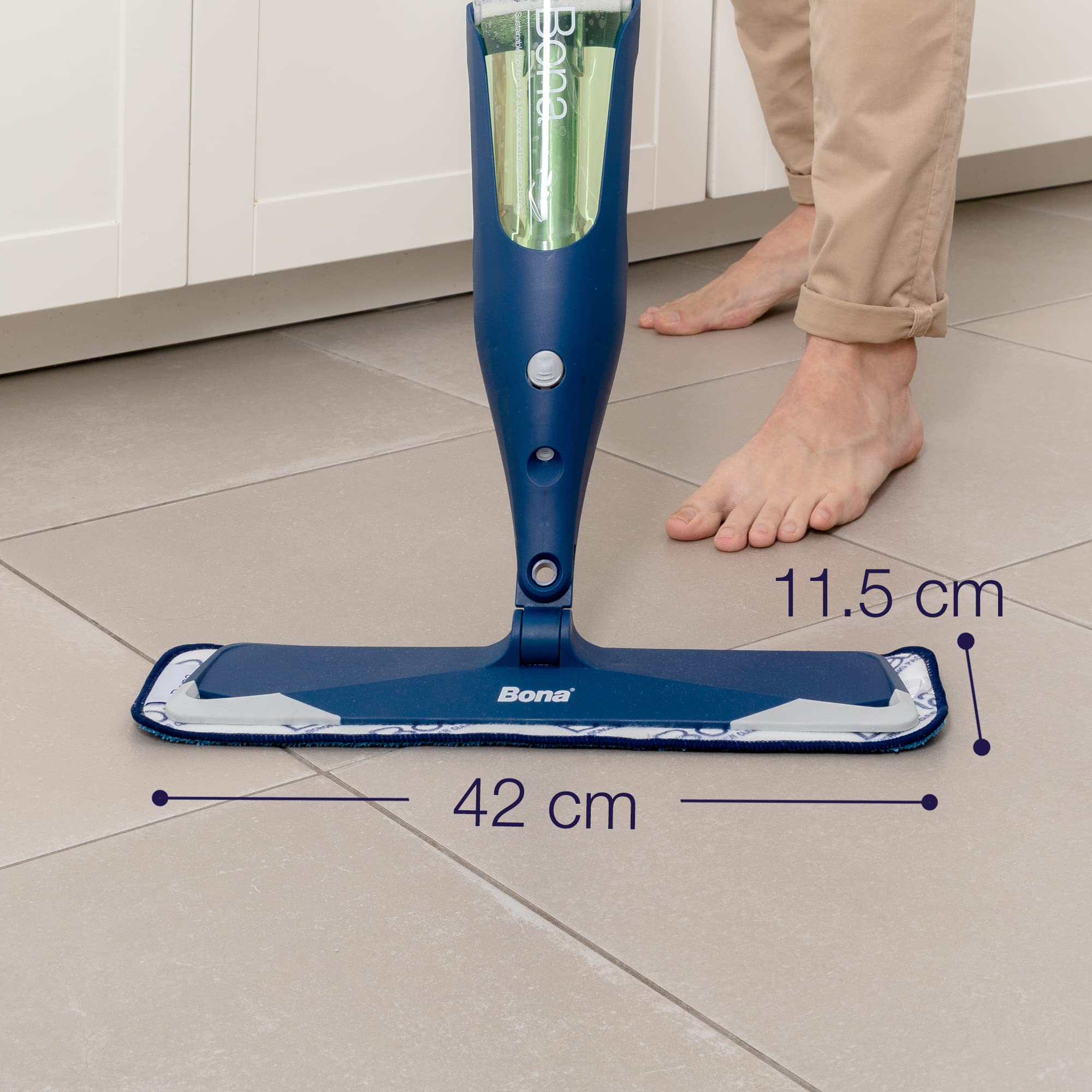 Bona Spray Mop Premium para Suelos Laminados y Superficies Duras, 2x recambio mopa de microfibra lavable