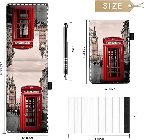 Miniatura 64 de Juego de 4 soportes para bloc de notas de tamaño de bolsillo, de piel sintética, mini bloc de notas con 2 bloc de notas pequeños y lápiz capacitivo