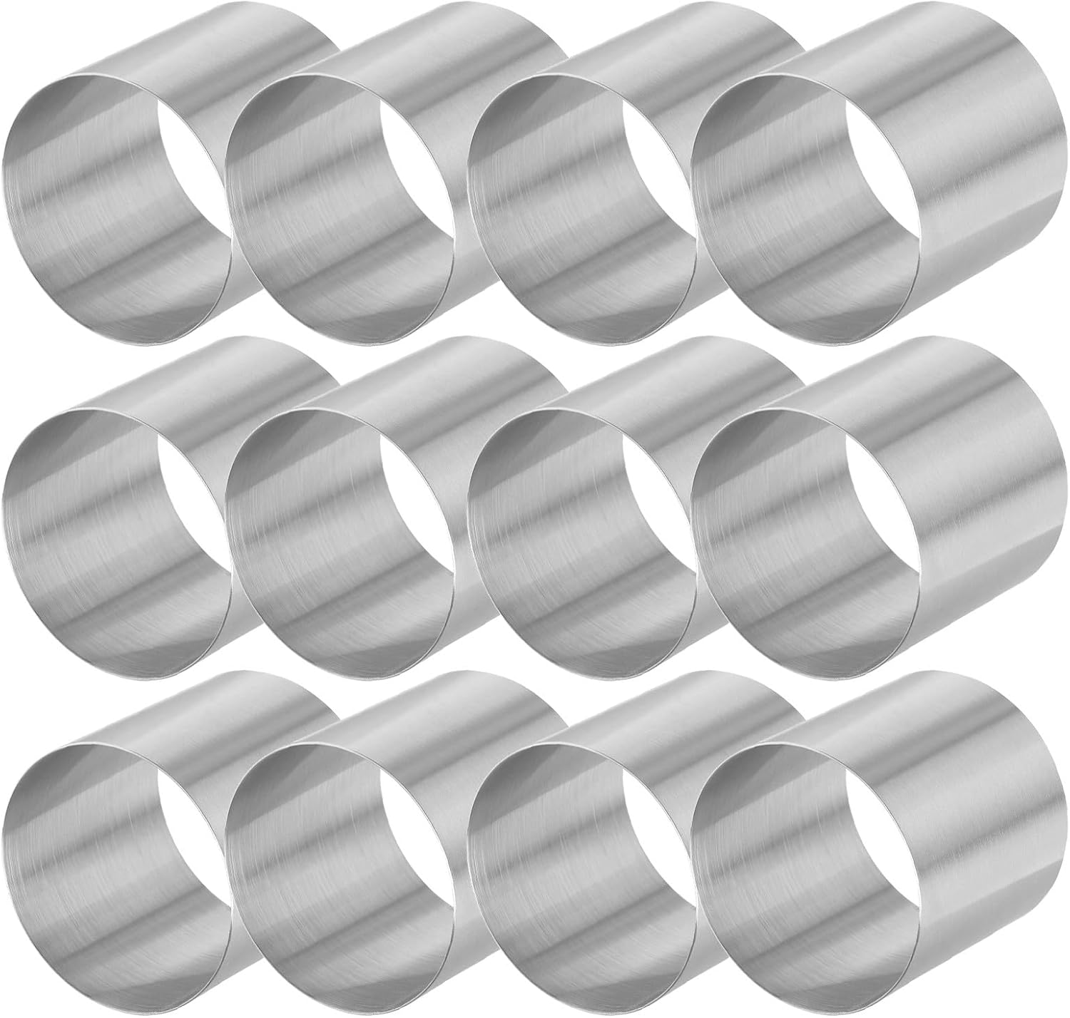 Zerodeko 12 Pcs Stainless Steel Mousse Cake Rings Small round Cake Molds 5x5x5cm for Home Baking Dessert Mousse Baking Tray Set