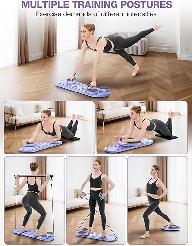 Miniatura 2 de Tabla de pilates plegable para entrenamiento en casa, máquina reformadora de pilates portátil para mujeres, juego de reformador de pilates