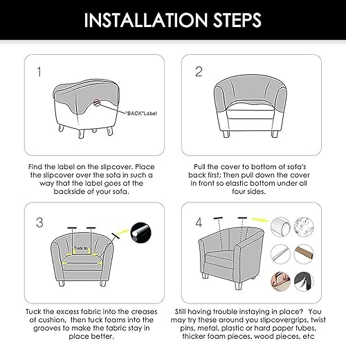 Miniatura 7 de NILUOH Funda para silla de club, funda elástica para sillón, protector de muebles para sala de estar (04)