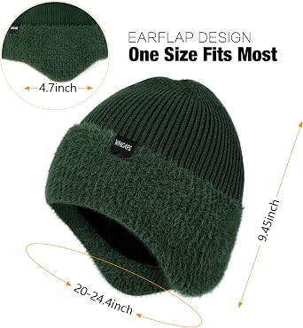 Wmcaps Winter Fleece Lined Beanie with Earflaps for Men Women Outdoor