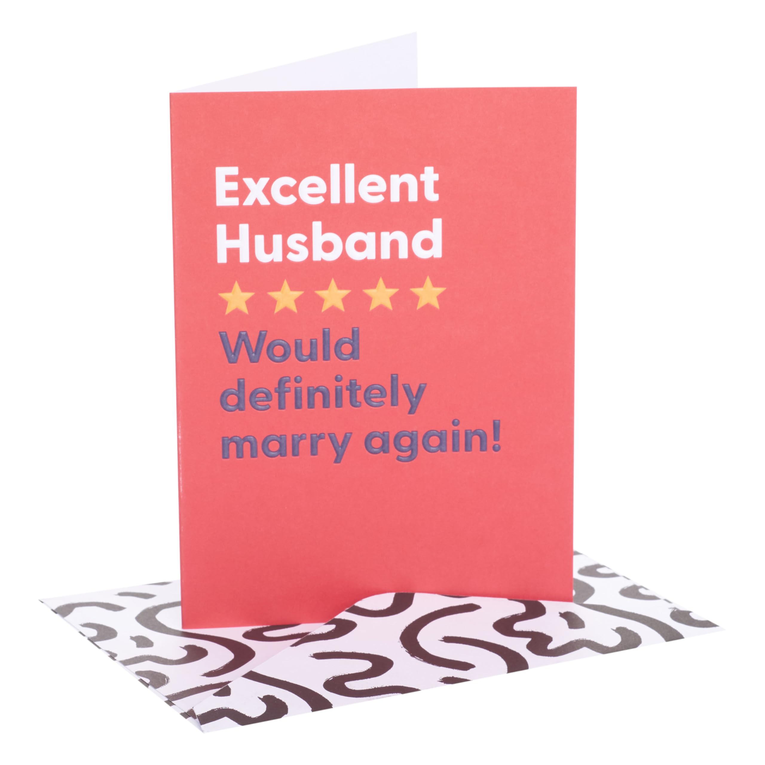 UK Greetings | Valentine's Day Card for Husband | I Love You Presents | Him, Boys, Men | Excellent Husband Design | With Envelope | 12.7 x 17.8 cm